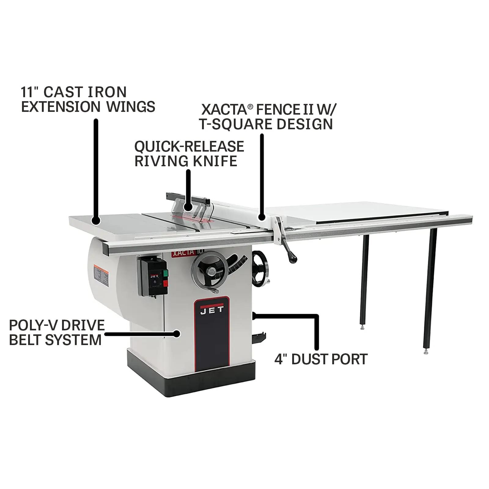 50" Rip, Deluxe XACTA SAW, 3HP, 1PH(JTAS-10DX-350)