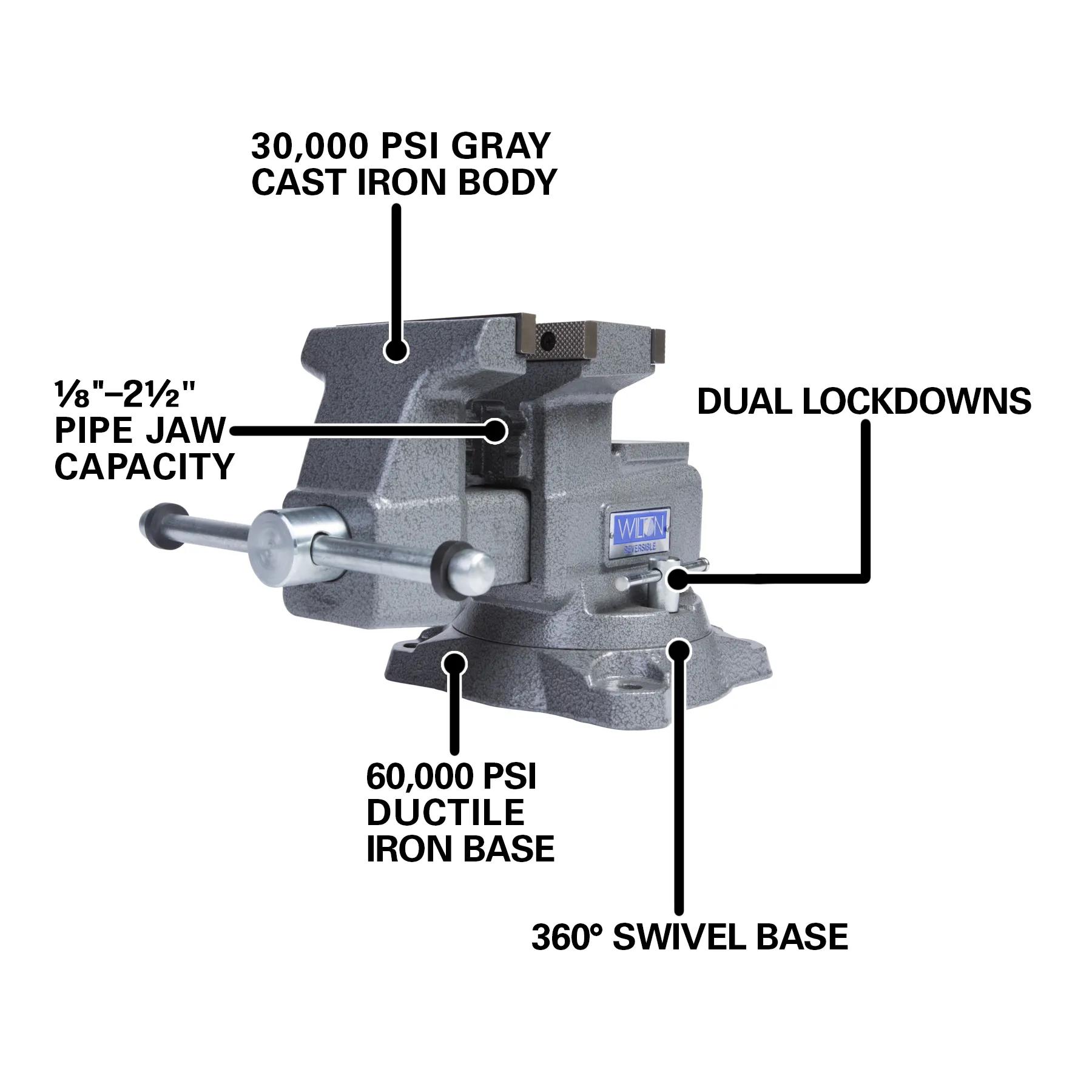 5-1/2 in. Reversible Bench Vise with 360-Degree Swivel Base