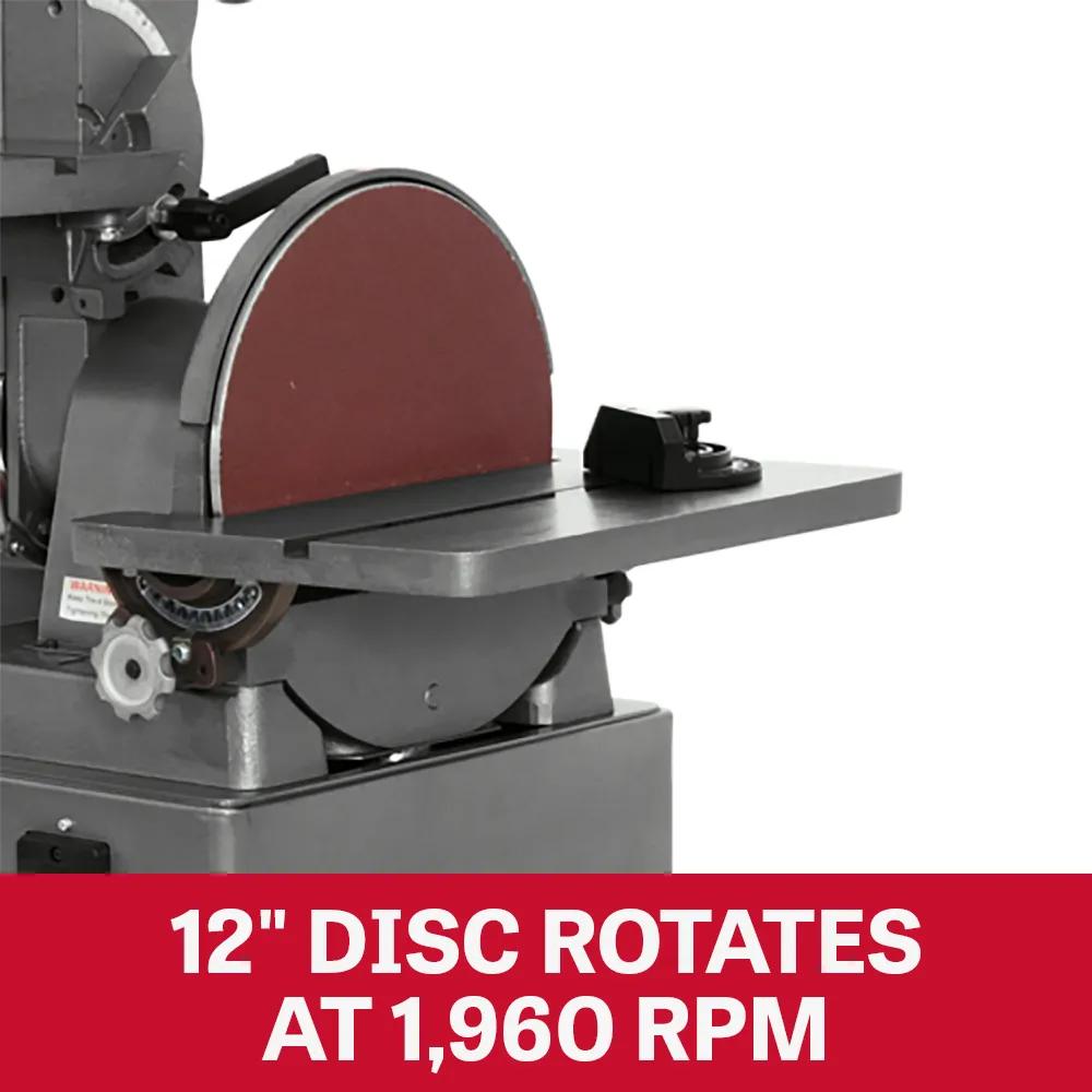6" x 48" Industrial Combination Belt & 12" Disc Finishing , 1.5HP, 115V 1PH(J-4200A)