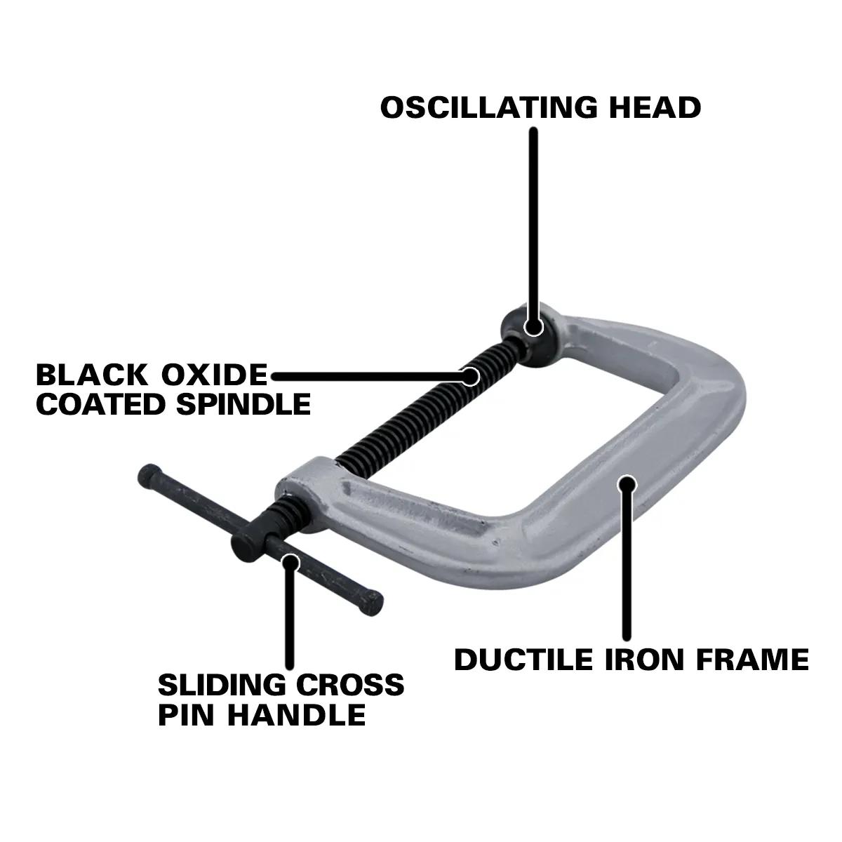 140 Series C-Clamp, 0 in.  - 3 in.  Jaw Opening, 2 in.  Throat Depth