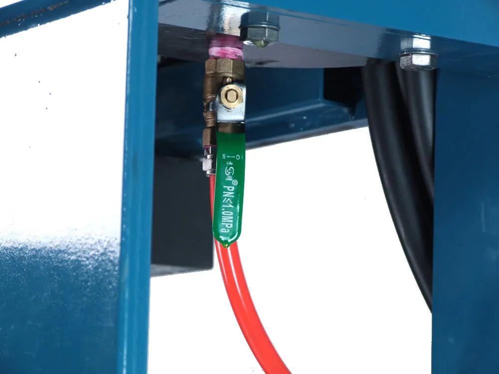 Operator can press the work piece both by manual and by air at the same time