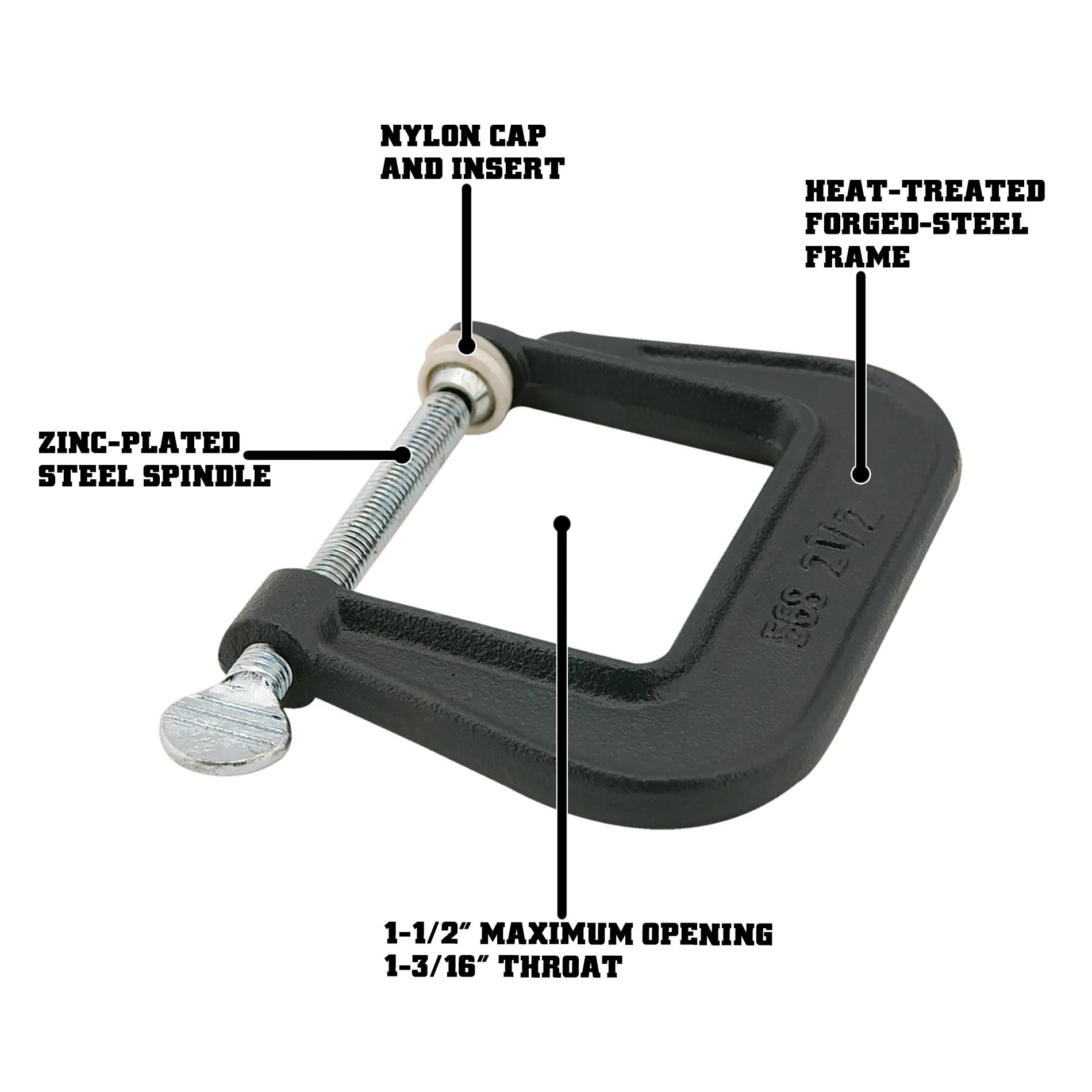 Junior C-Clamp w/ Nylon Tip 1-1/4 in. Opening Capacity