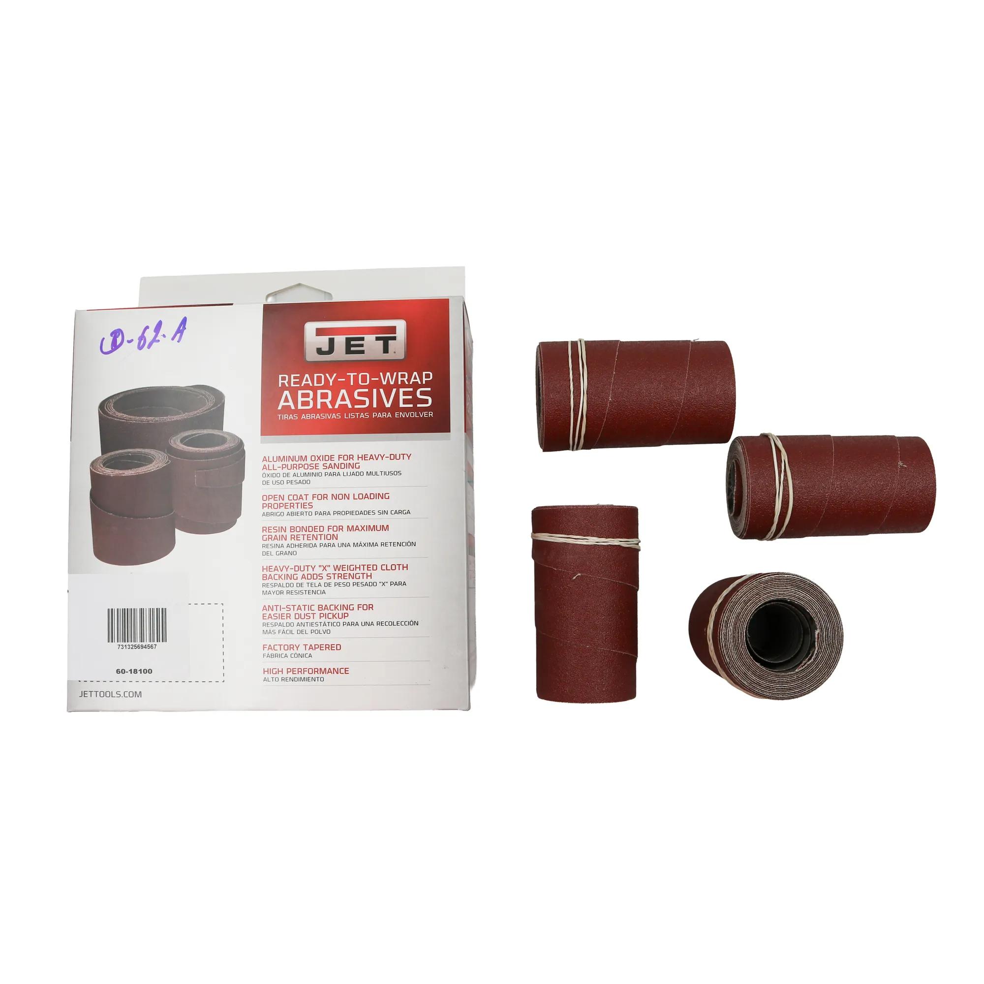 18" Ready-to-Wrap Abrasive Sandpaper, 100 Grit (4-Pack)
