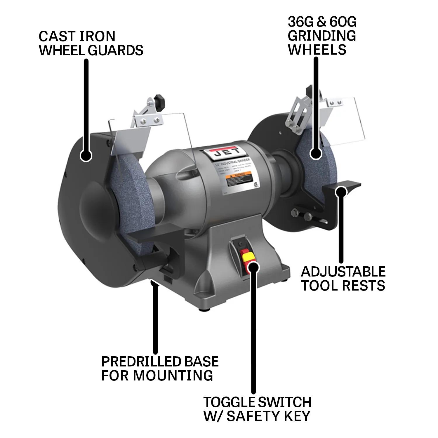 10" Industrial Bench Grinder, 1.5HP, 115/230V 1PH(IBG-10)