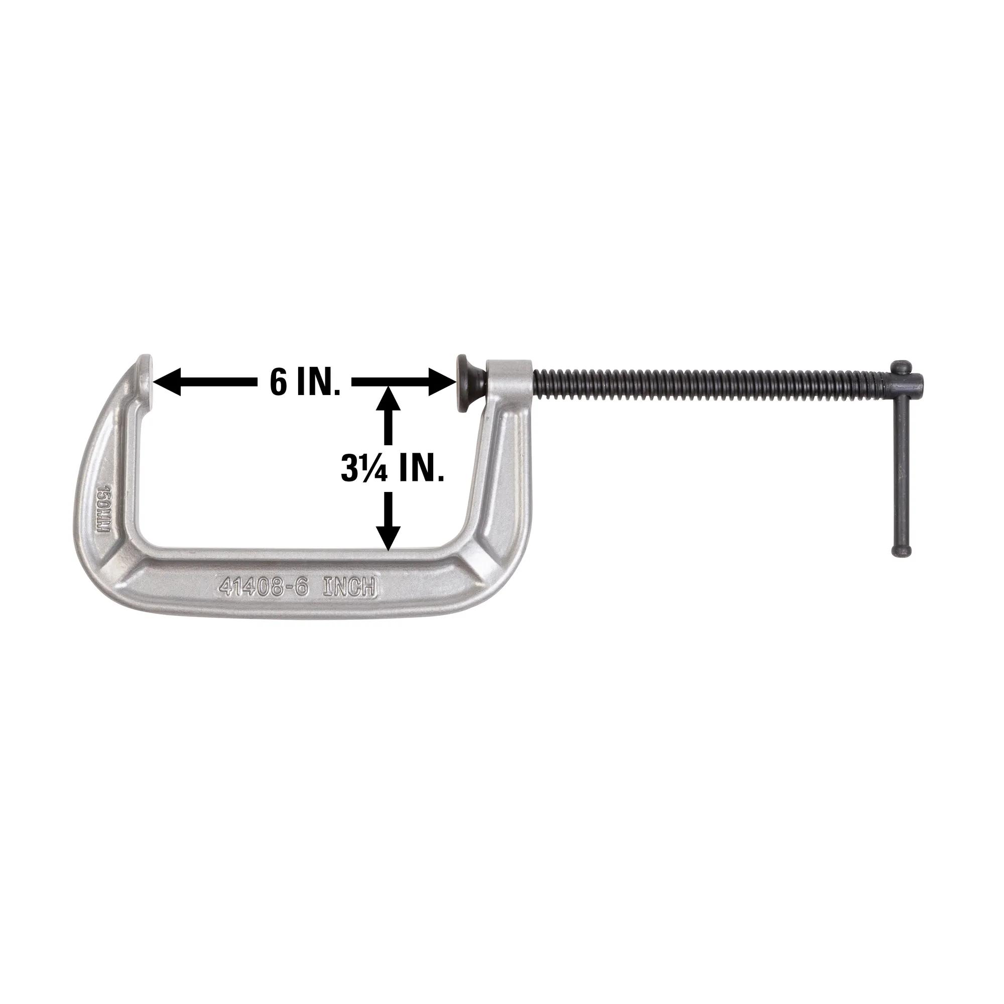 140 Series C-Clamp, 0 in.  - 6 in.  Jaw Opening, 3-1/4 in.  Throat Depth