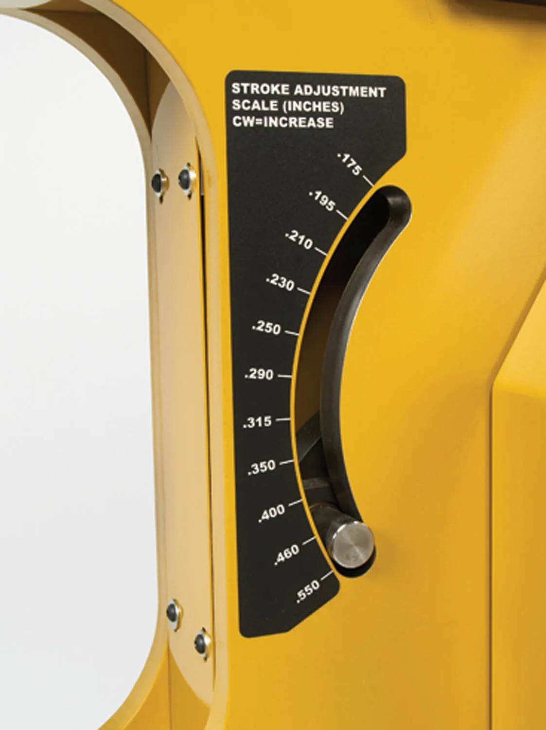 On-the-fly stroke adjustments range from .0175” to .550”