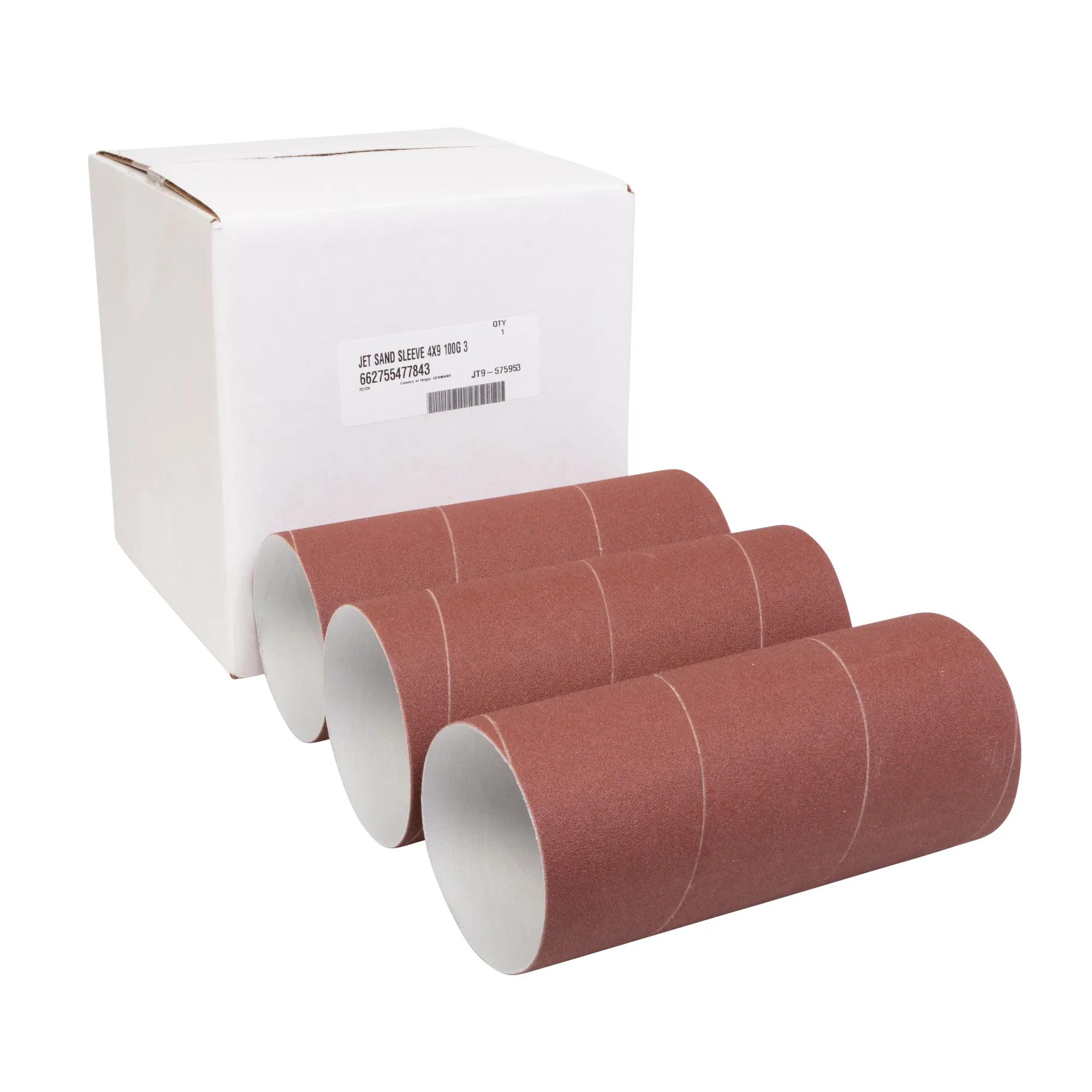 Sanding Sleeves, 4 x 9 in, 100 Grit, Pack of 3