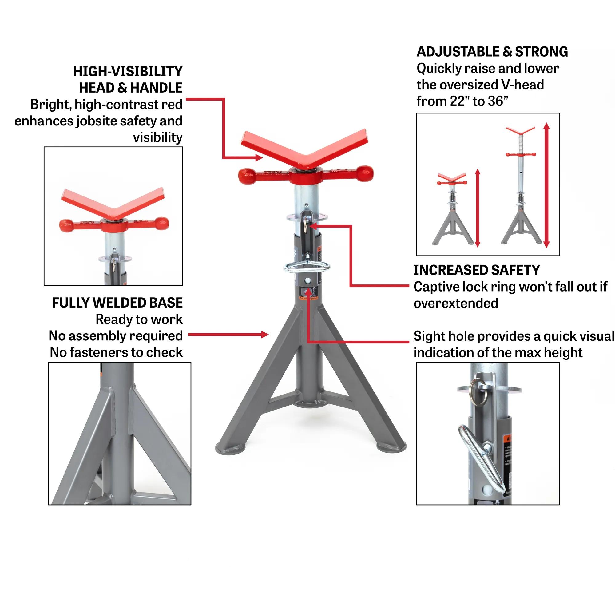 Low Fixed Pipe Jack Stand (JPJ-LFX-V)
