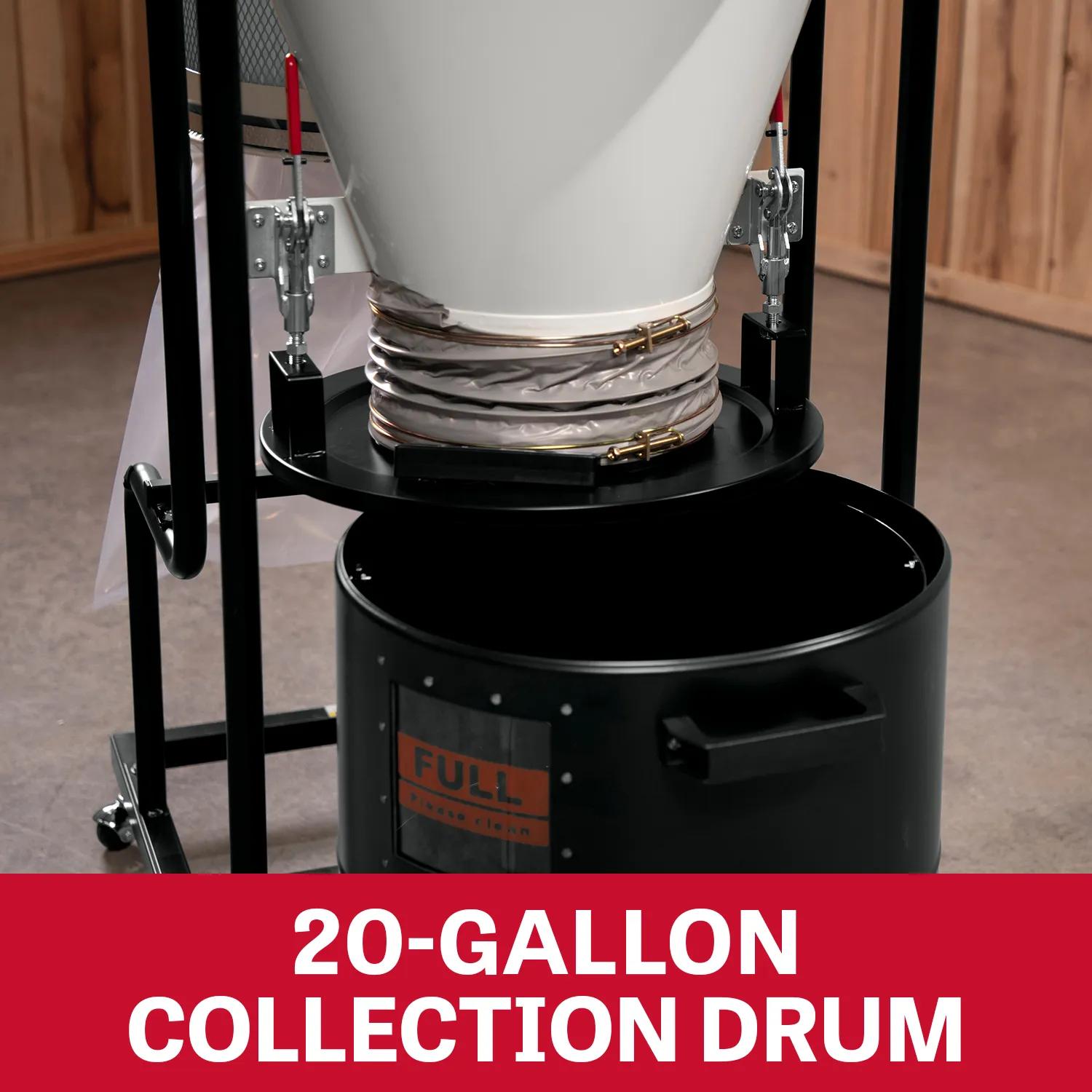 1259 CFM, Cyclone Dust Collector, 115, 1.5HP, 115V 1PH(JCDC-1.5)