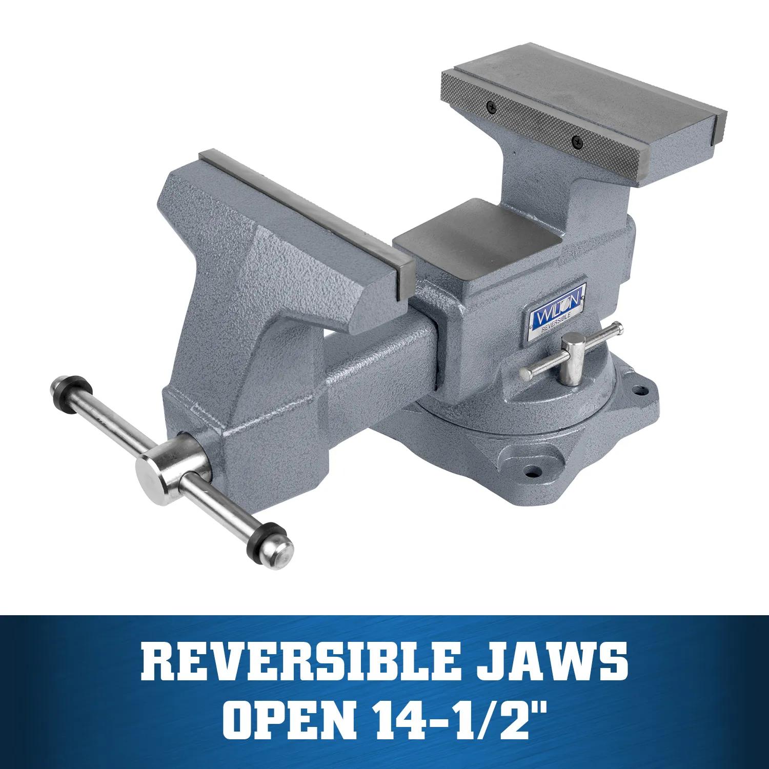 8 in. Reversible Bench Vise with 360-Degree Swivel Base