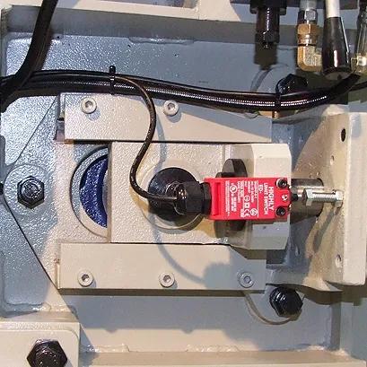 This saw uses two limit switches to control saw bow up and down travel