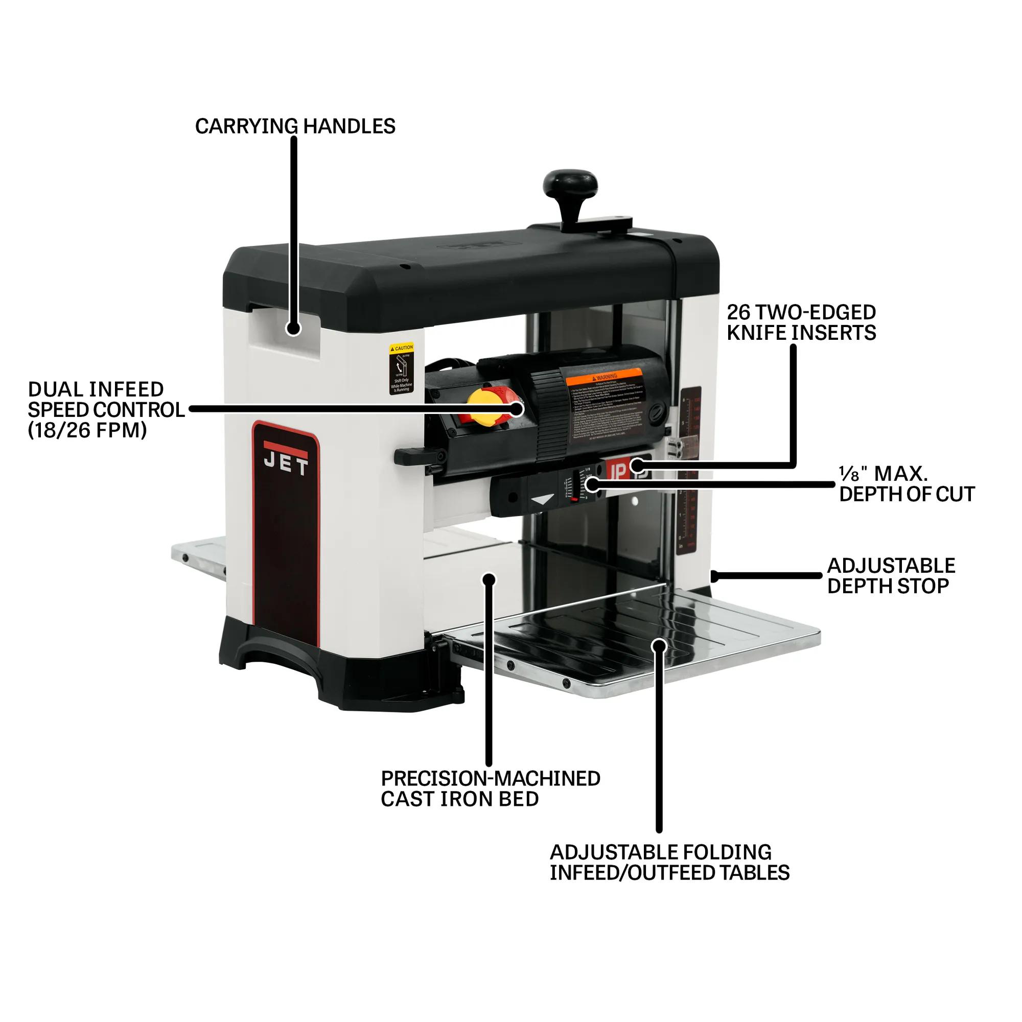 13"  Helical Style Bench Top Planer, 2HP, 115V 1PH(JWP-13BT)