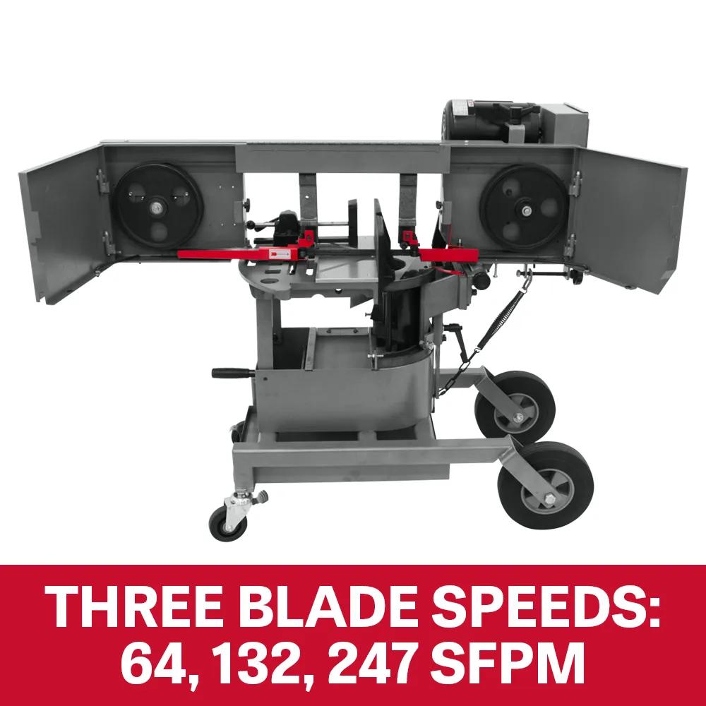10" Horizontal/Vert. Dual Mitering Portable Band Saw w/ Coolant System, 1HP, 115V 1PH(HVBS-10-DMWC)