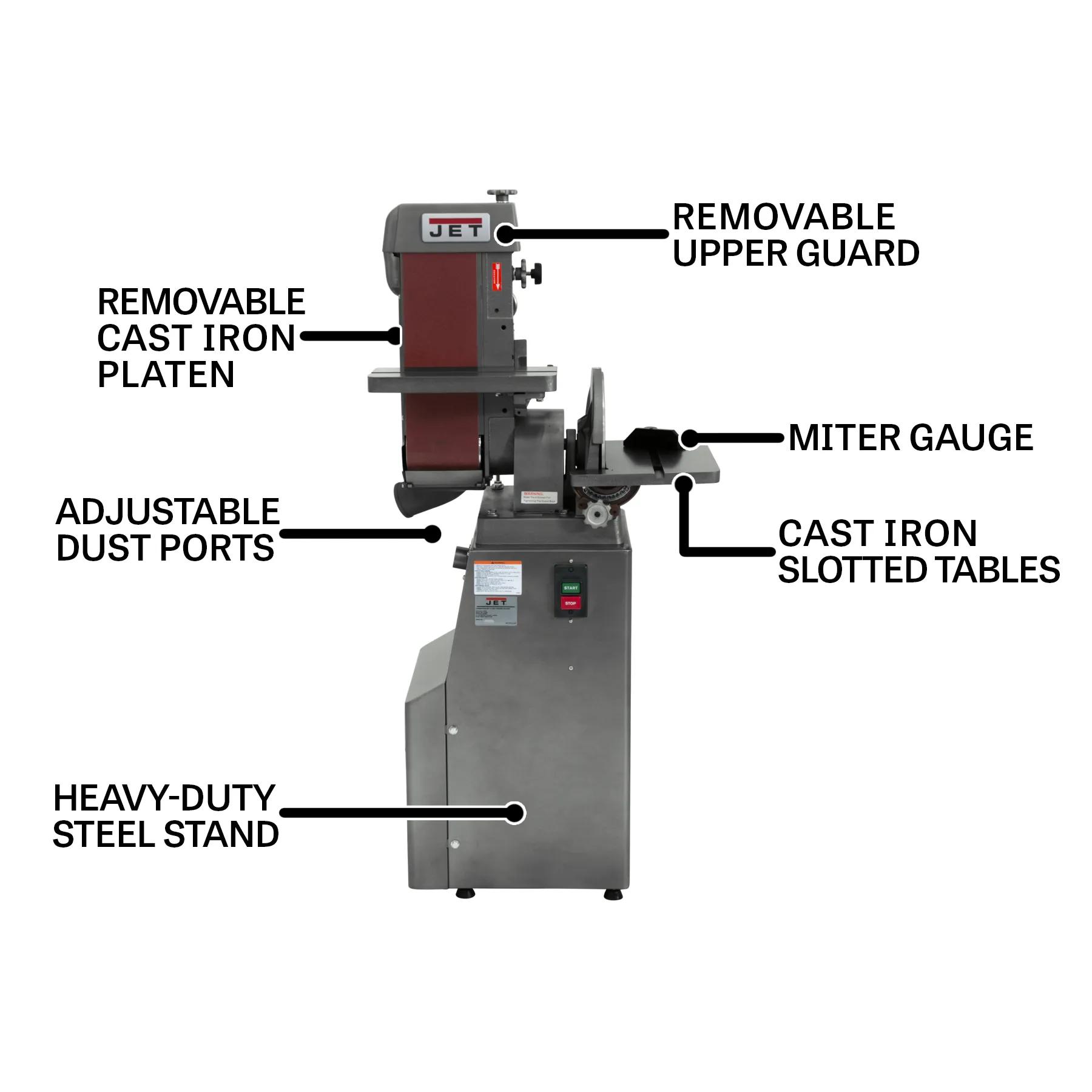 6" x 48" Industrial Combination Belt & 12" Disc Finishing , 1.5HP, 230V 1PH(J-4200A-2)