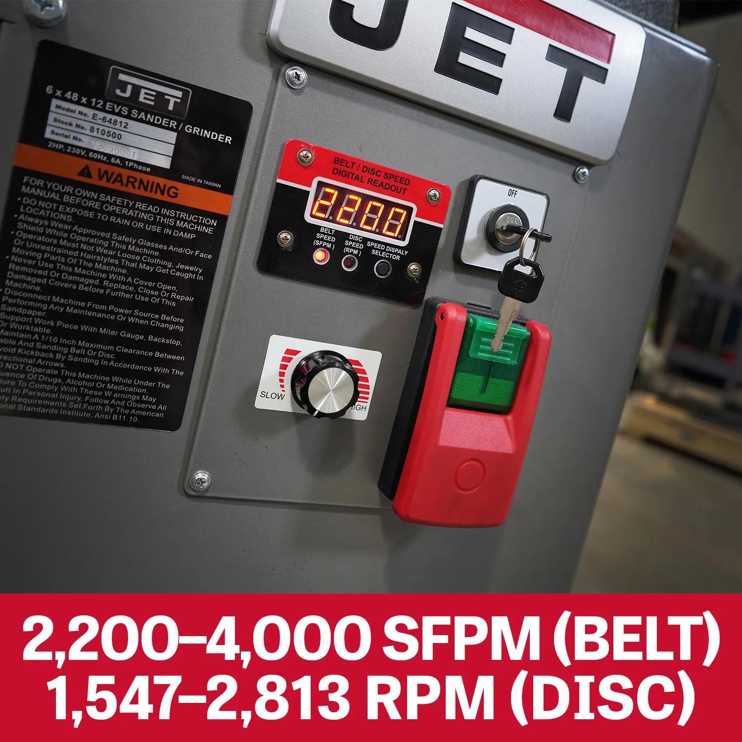 6" x 48" Vari.-Speed Belt & 12" Disc Finishing/Grinding , 2HP, 230V 3PH(J-64812VS)
