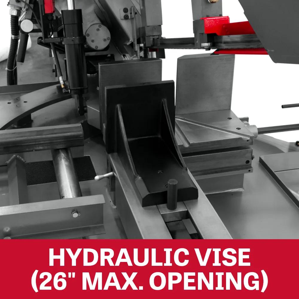 13" Semi-Automatic Dual Mitering Bandsaw, 3HP, 230V 3PH(MBS-1323EVS-H)