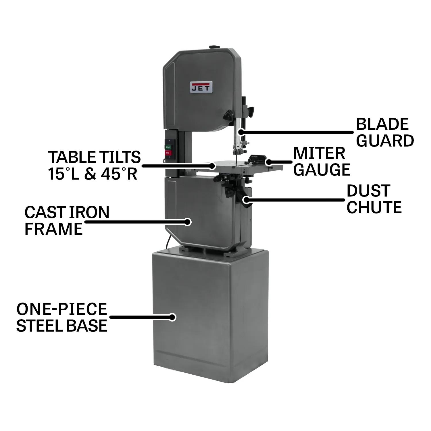 14" Metal/Wood Vert. Bandsaw, 1HP, 115/230V 1PH(J-8201K)
