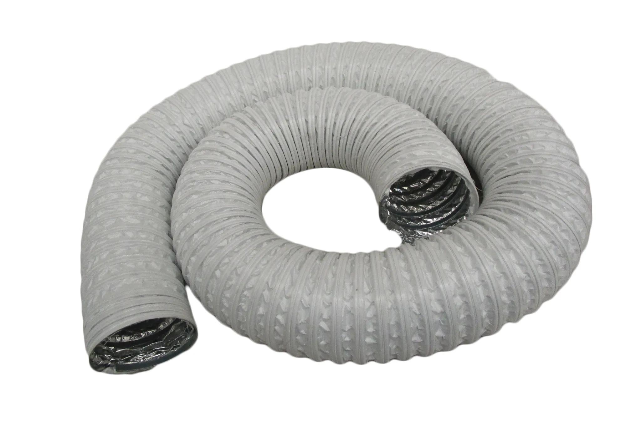 Heat Resistant Dust Collection Hose, 3 in dia x 8 ft length, max 130 degrees