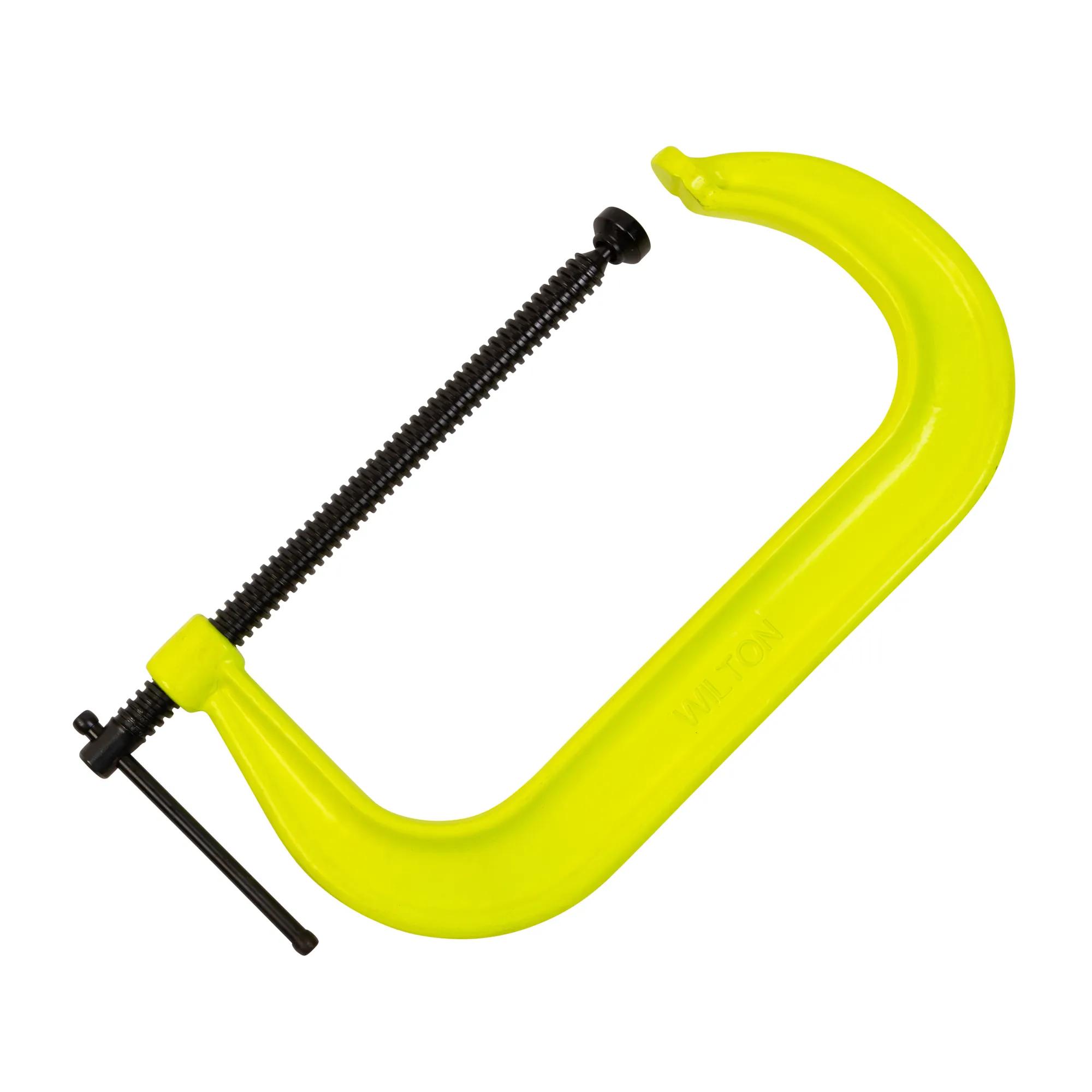 400 Series Hi-Vis Safety C-Clamp, 2 in.  - 12-1/4 in.  Jaw Opening, 6-1/4 in.  Throat Depth