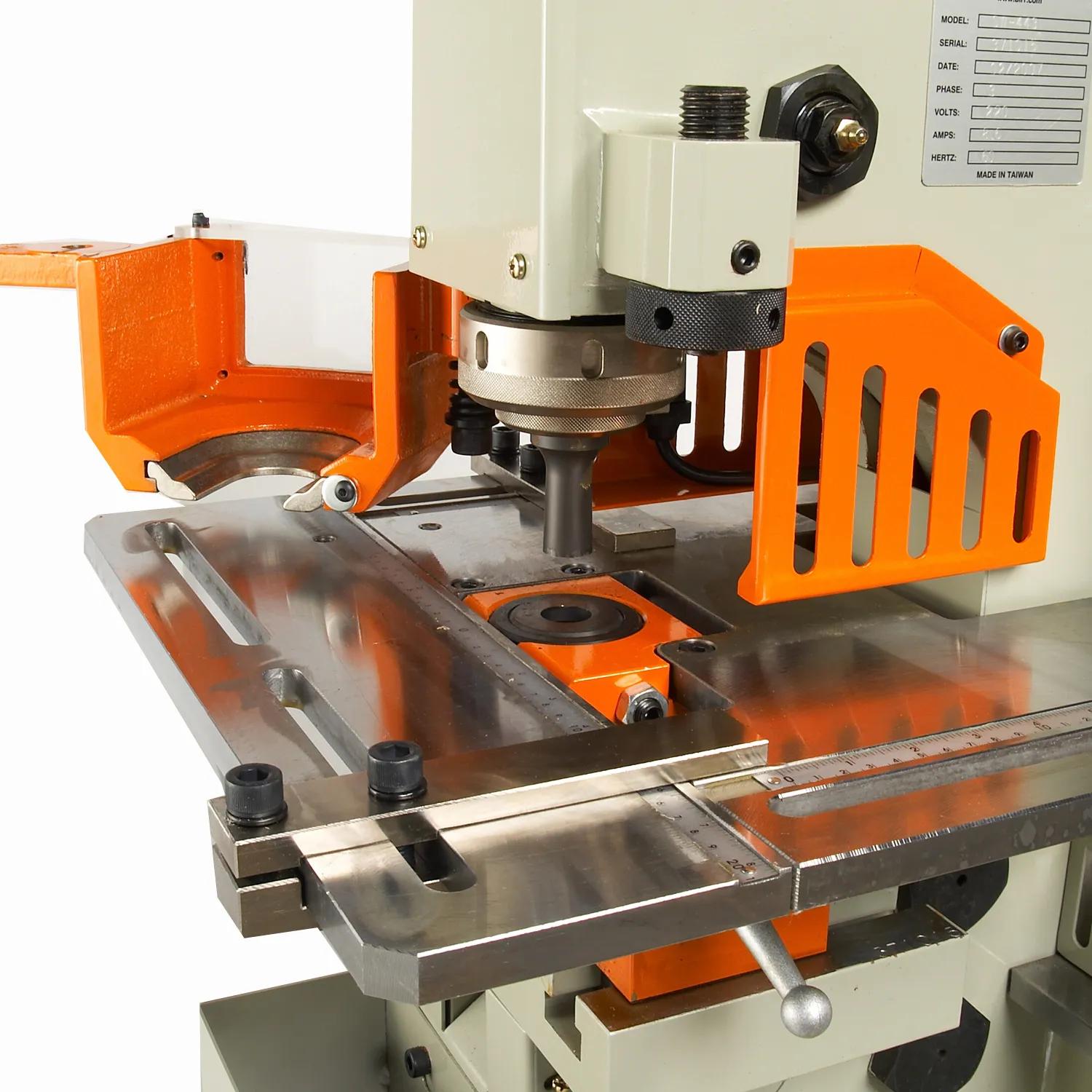 Punch station open with safety door open to show tooling and stripper