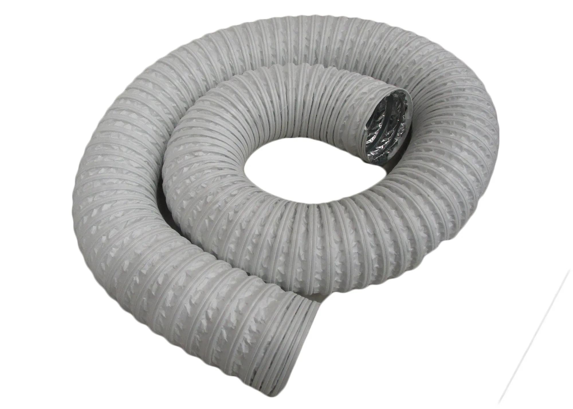 Heat Resistant Dust Collection Hose, 3 in dia x 8 ft length, max 130 degrees