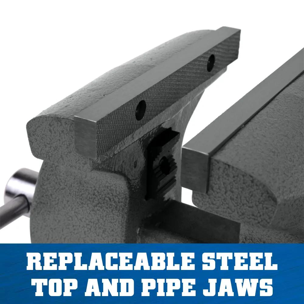 8 in. Mechanics Vise with Swivel Base