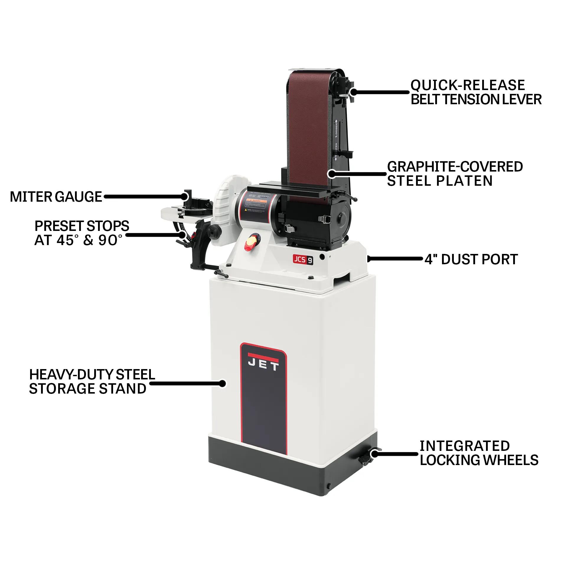 6" x 48" Belt / 9" Disc Sander w/ Closed Stand, 3/4HP, 115V 1PH(JSG-96CS)