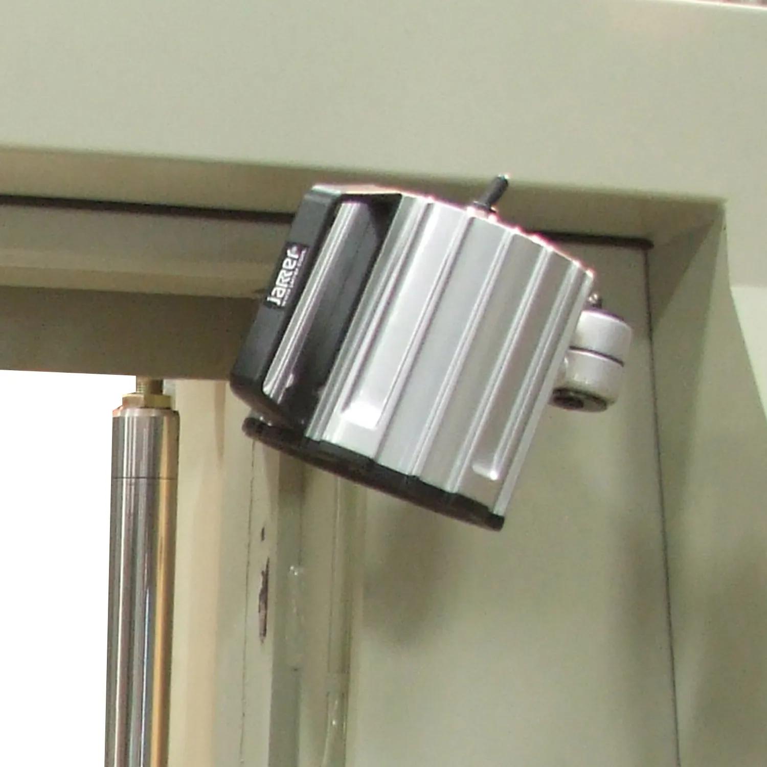 The work light is mounted on the bow and is used to illuminate work pieces at the cut site