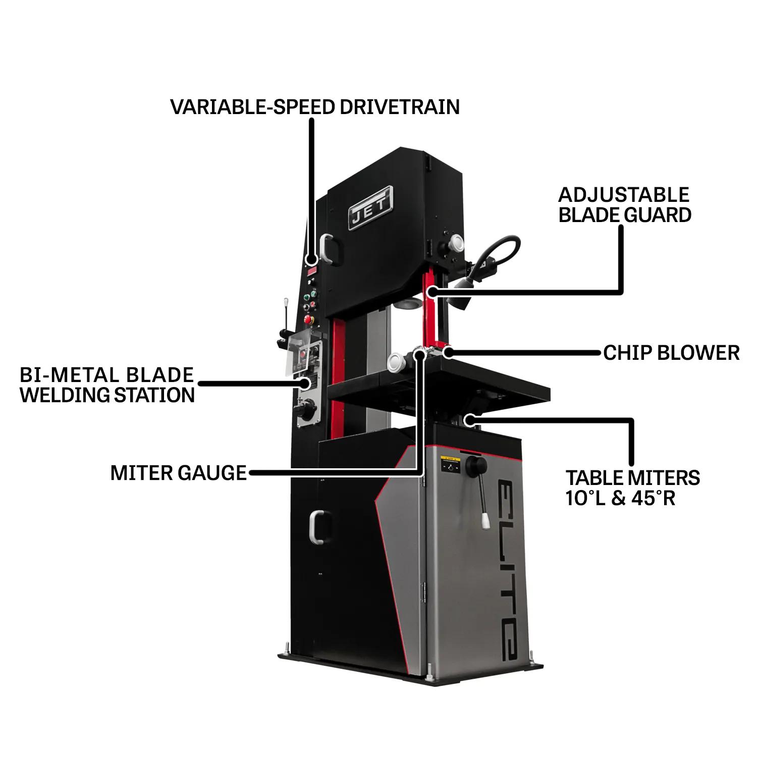26" EVS Vert. Bandsaw, 2HP, 230/460V 3PH(EVBS-26)