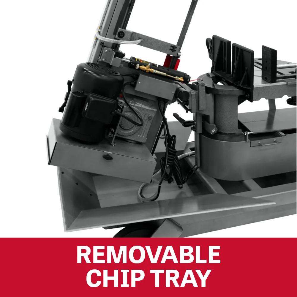10" Horizontal/Vert. Dual Mitering Portable Band Saw w/ Coolant System, 1HP, 115V 1PH(HVBS-10-DMWC)