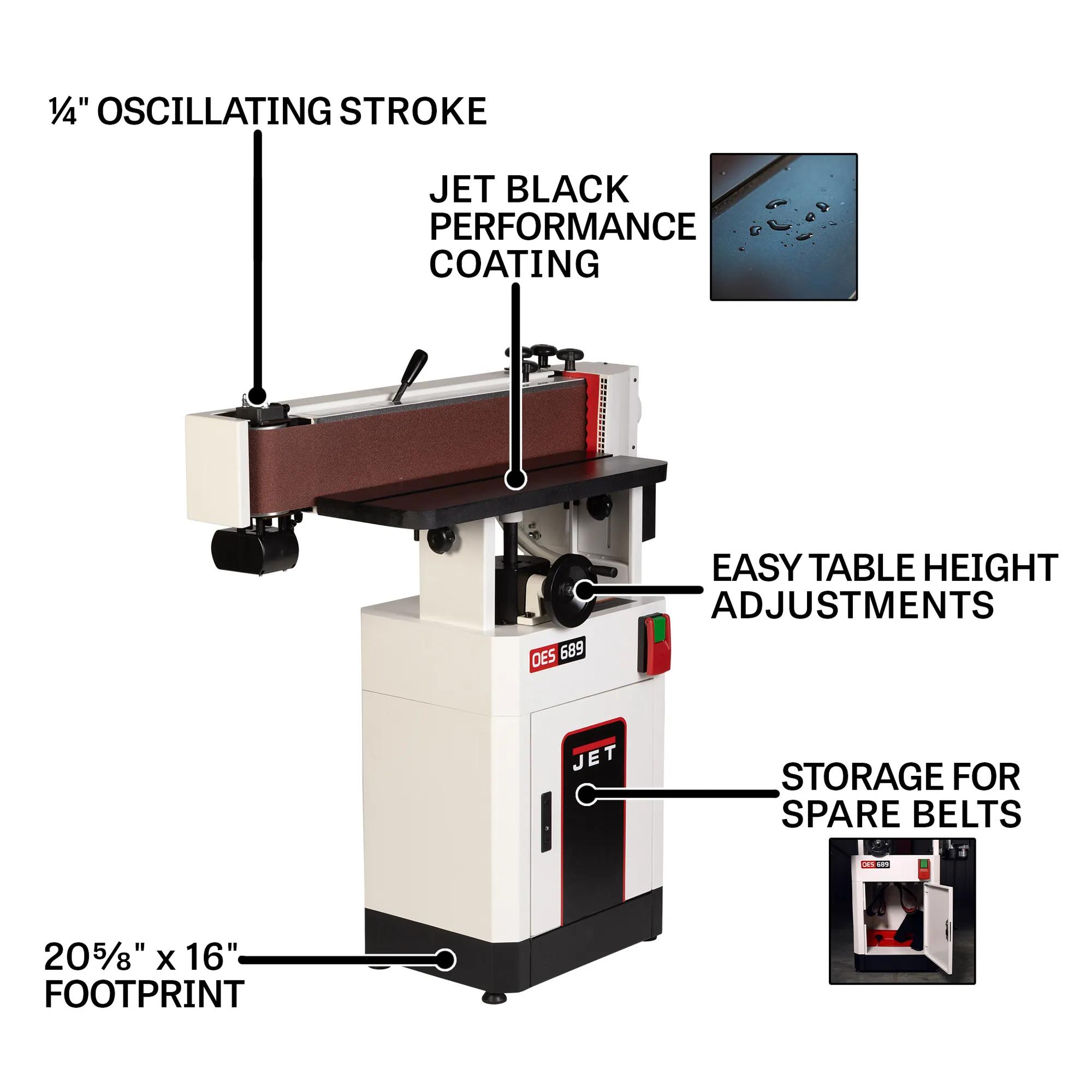 6" x 89"  Black Oscillating Edge Sander, Belt, 1.75HP, 115/230V 1PH(OES-689-BLK)