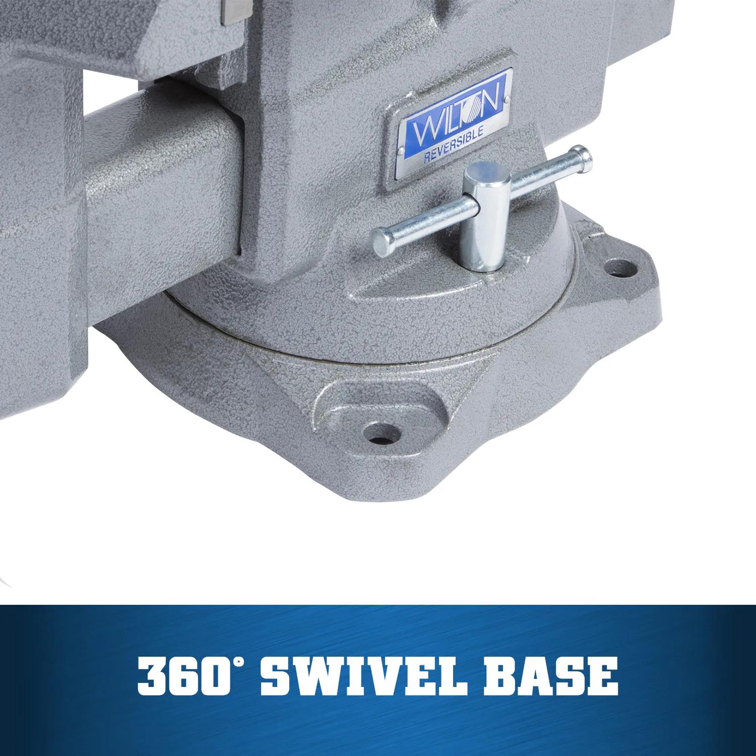 8 in. Reversible Bench Vise with 360-Degree Swivel Base