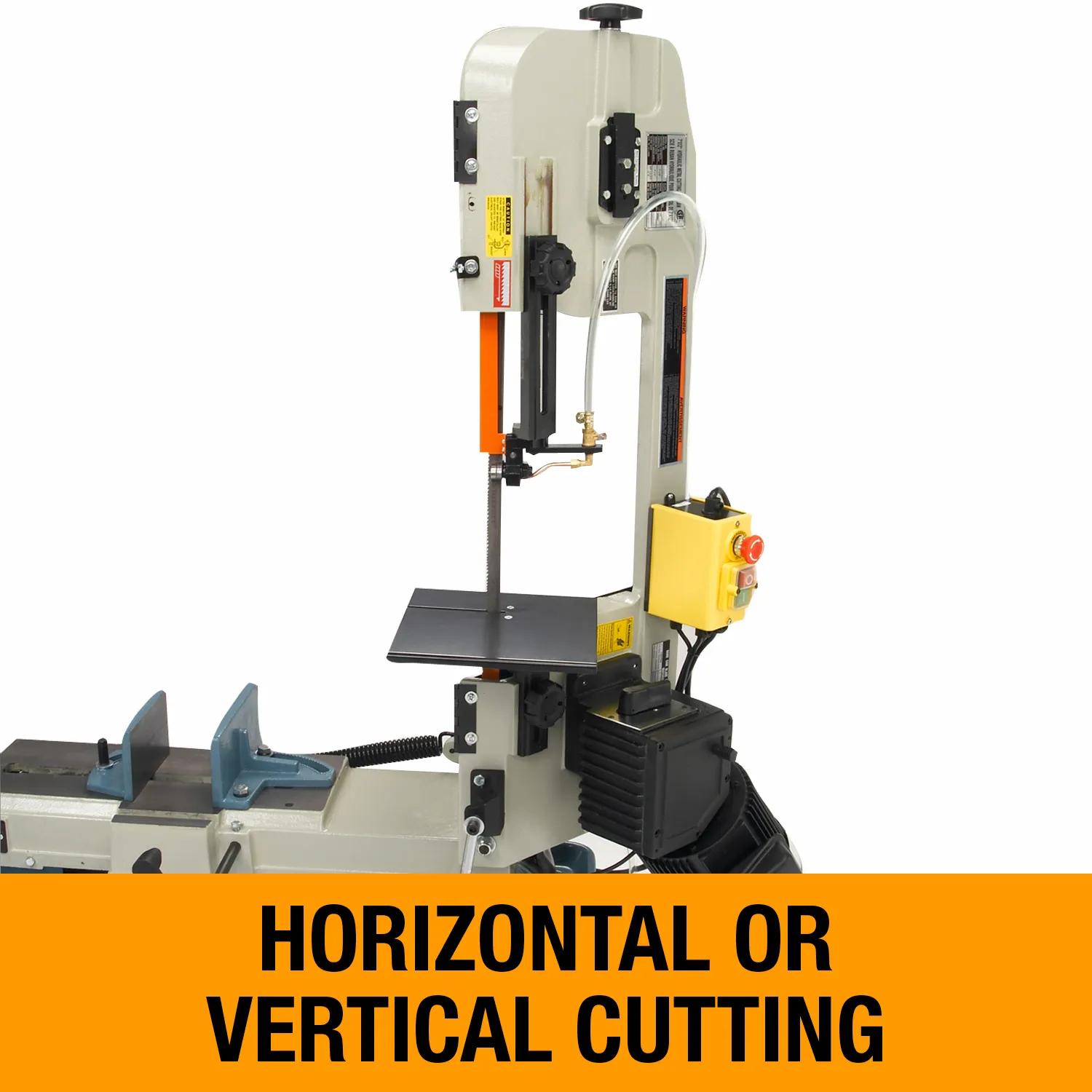 Easily switch from horizontal to vertical cutting