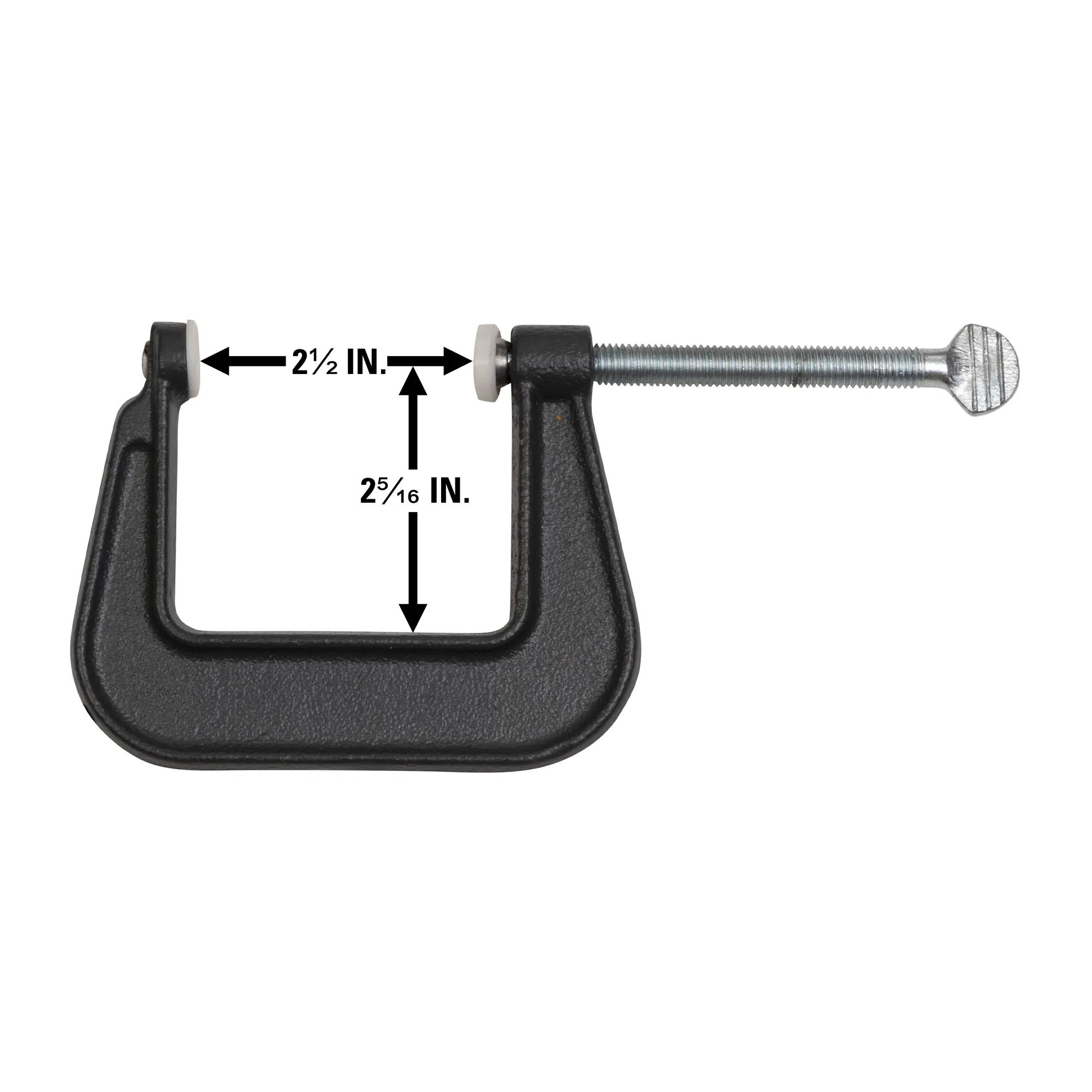 Junior C-Clamp w/ Nylon Tip 2-1/2 in. Opening Capacity