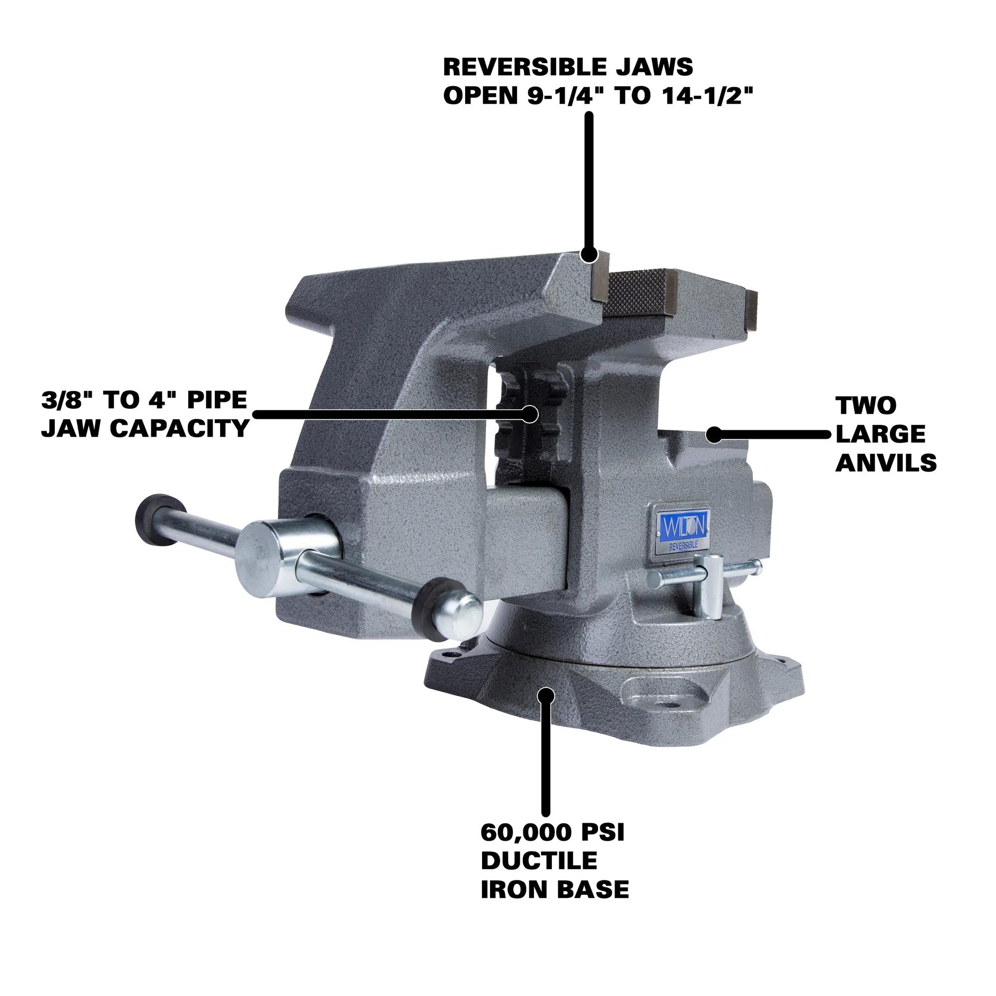 8 in. Reversible Bench Vise with 360-Degree Swivel Base