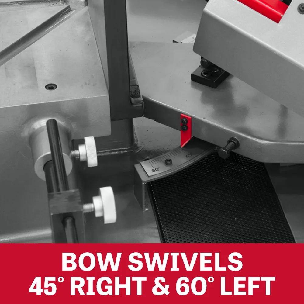 10" x 18" Horizontal Dual Mitering Bandsaw, 2HP, 230V 1PH(MBS-1018-1 10)