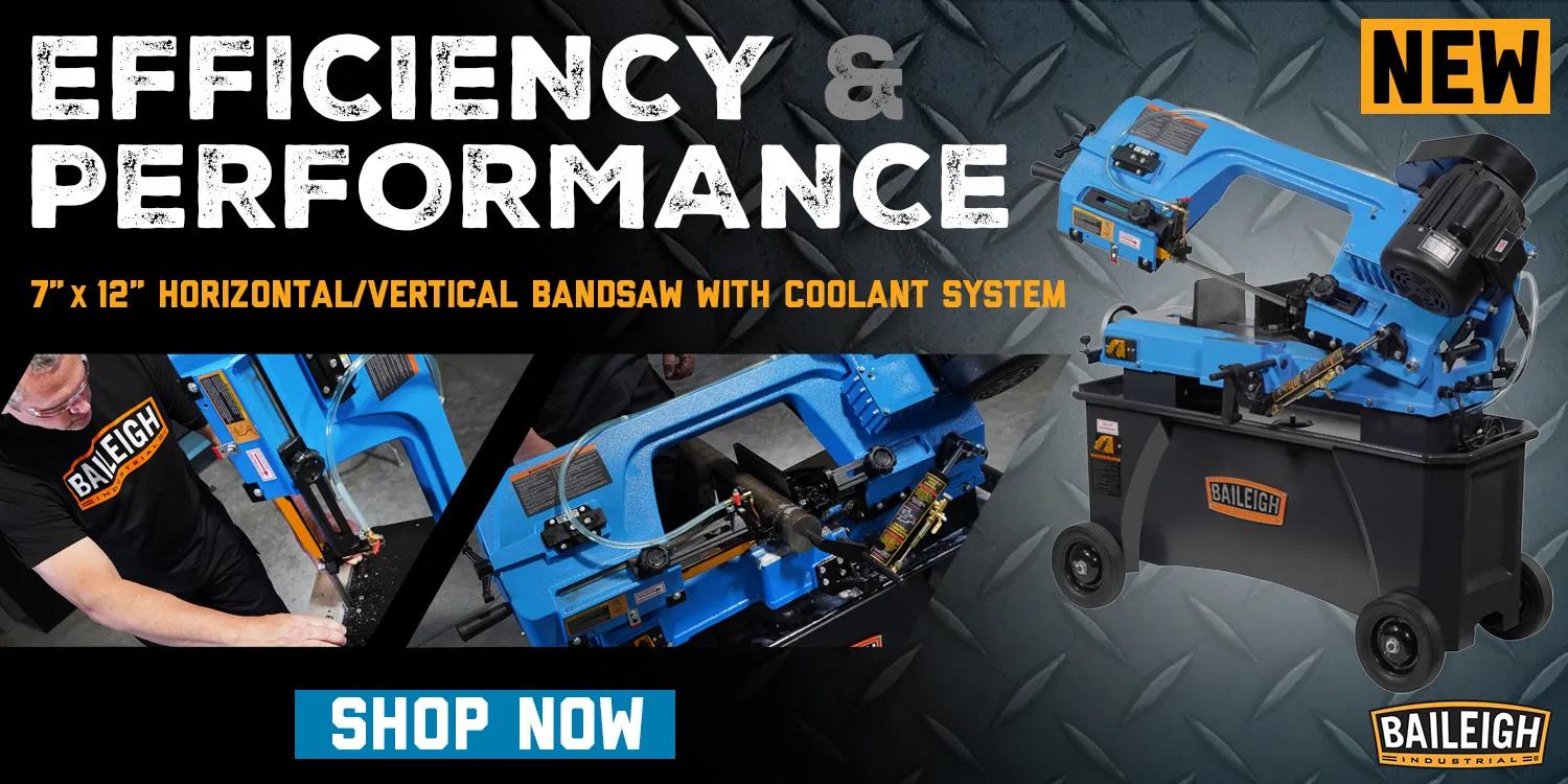 Baileigh 7x12 Horizontal/Vertical Bandsaw w/ Coolant System