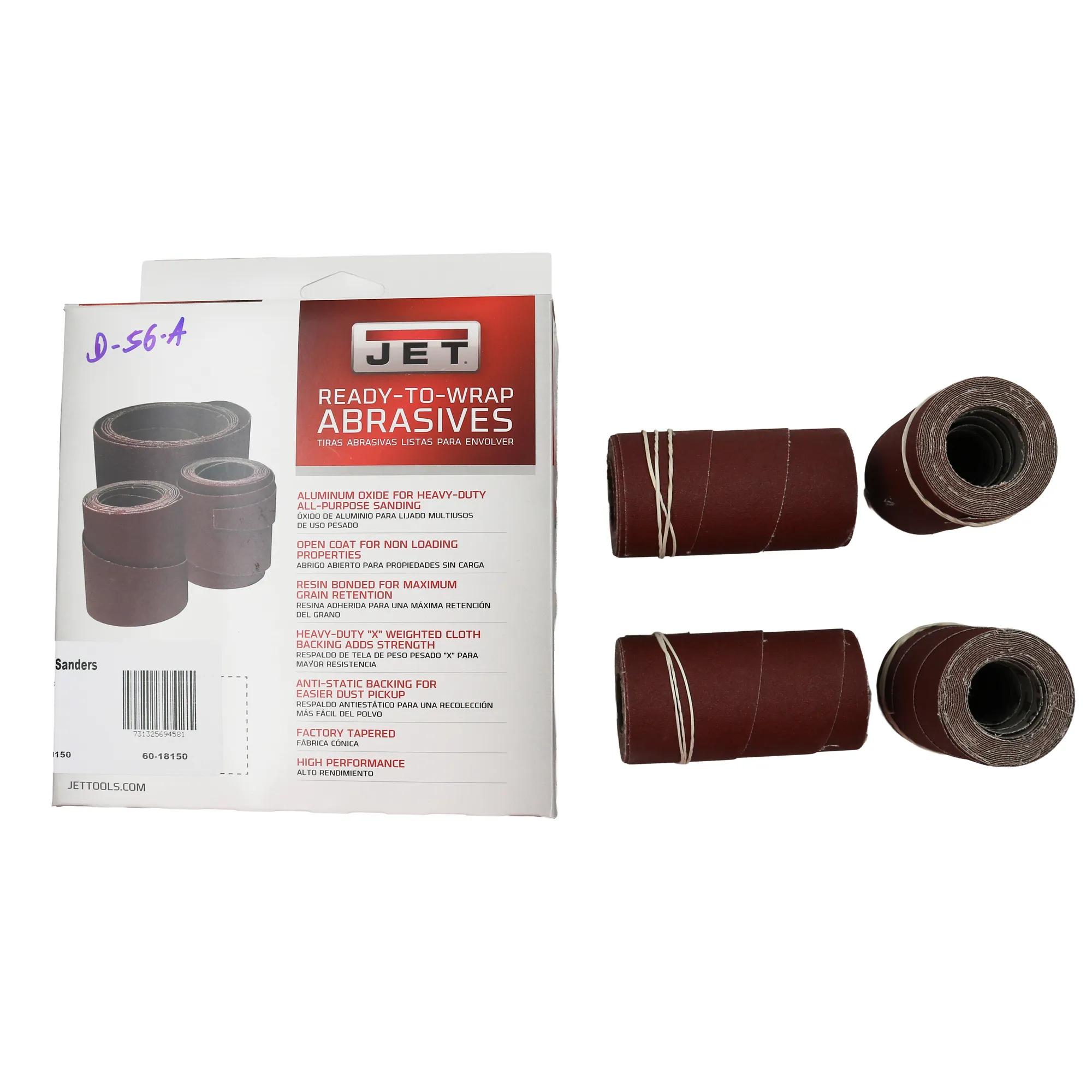 18" Ready-to-Wrap Abrasive Sandpaper, 150 Grit (4-Pack)