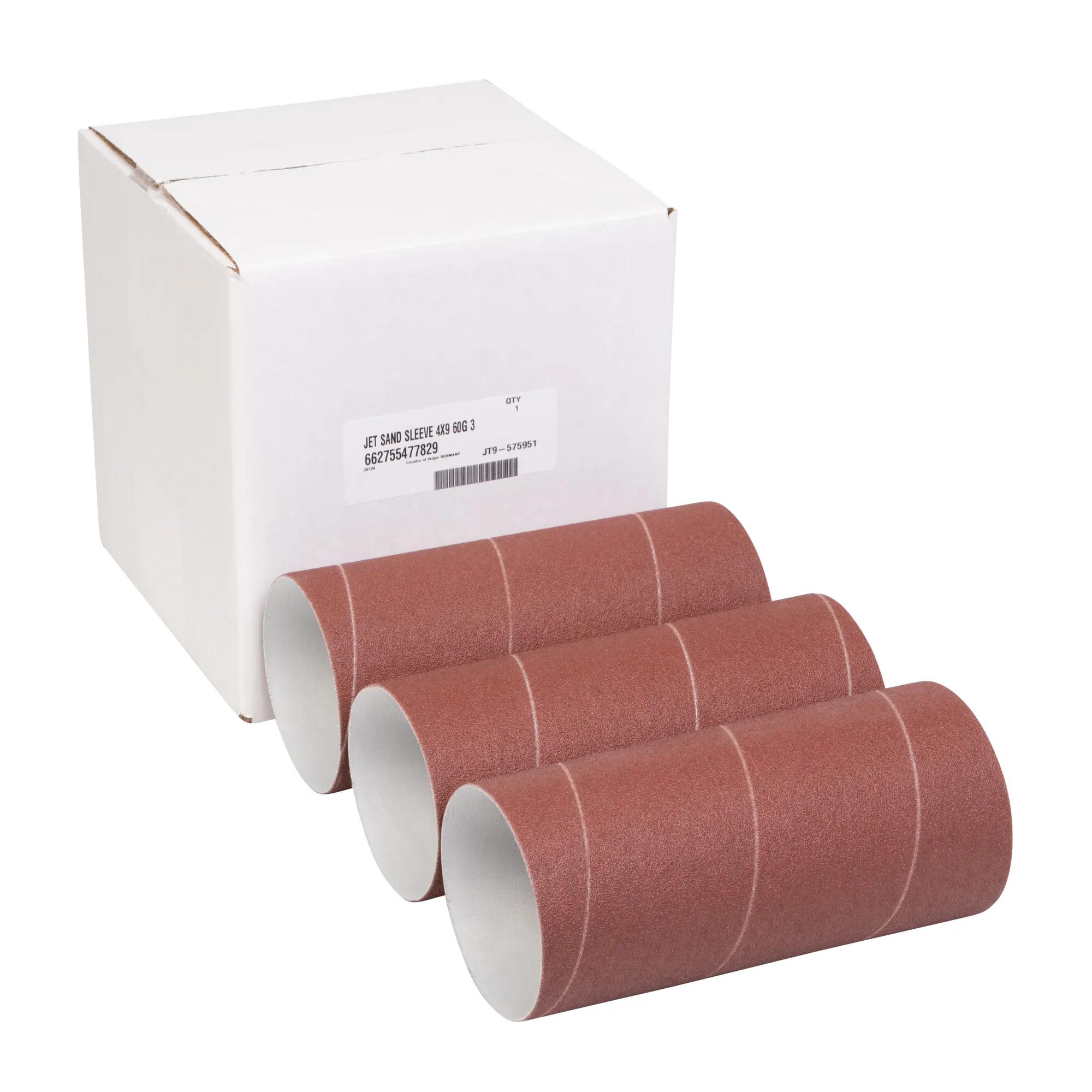 Sanding Sleeves, 4 x 9 in, 60 Grit, Pack of 3