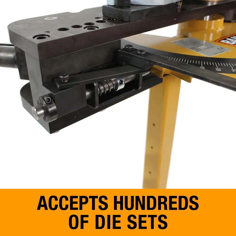 Accepts hundreds of die sets