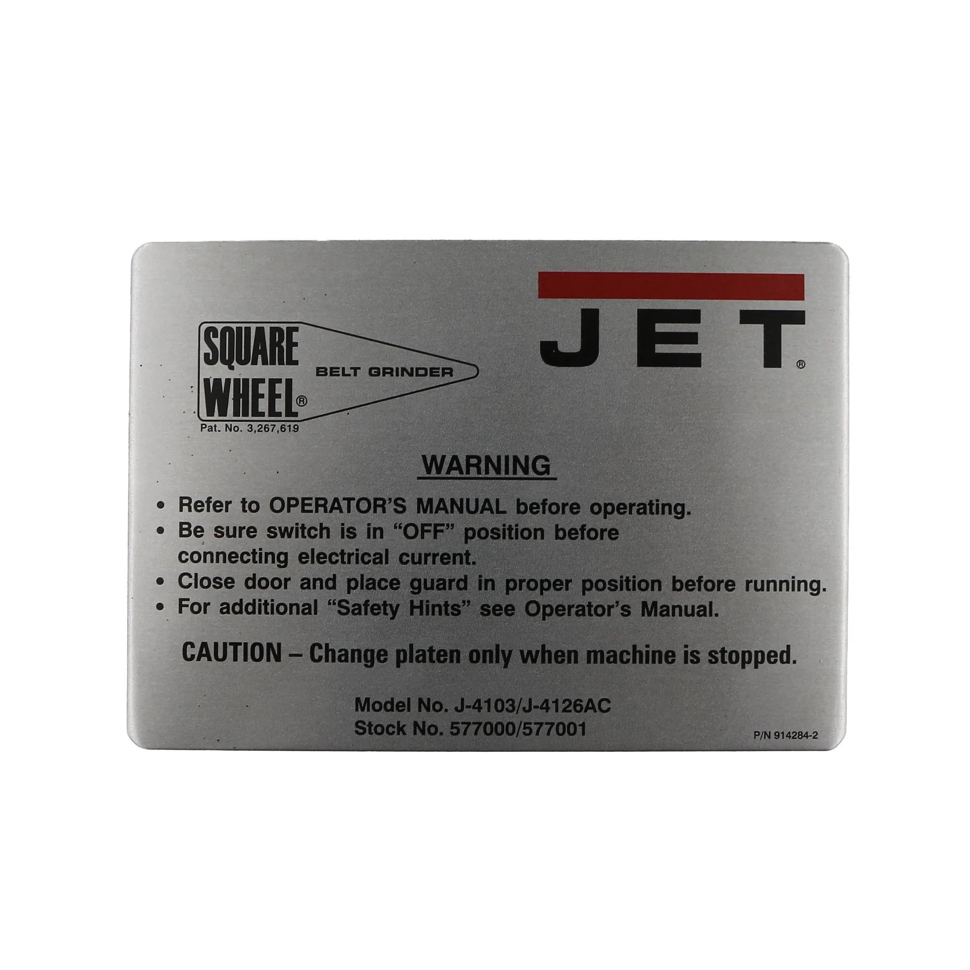 Id Plate Sq Whl for J-4013 (9142842)