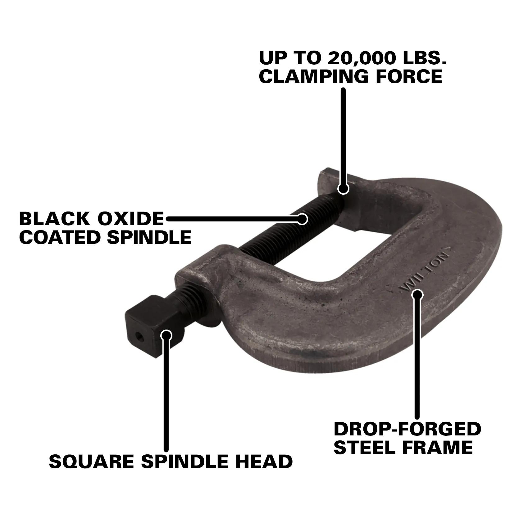 Brute Force Bridge C-Clamp "O" Series, 0 in.  - 1-3/4 in.  Open Capacity (1.5-FC)