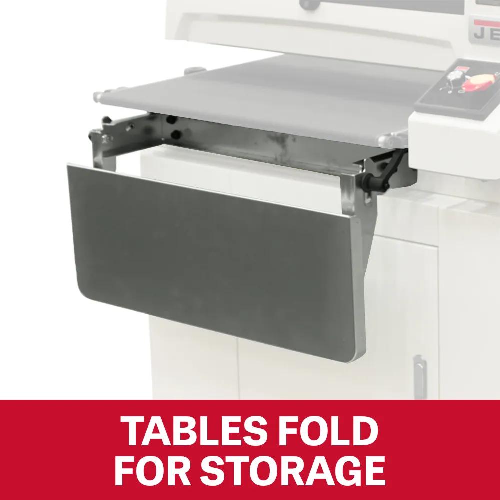 Folding Infeed/Outfeed Tables for JWDS-2250/2244OSC