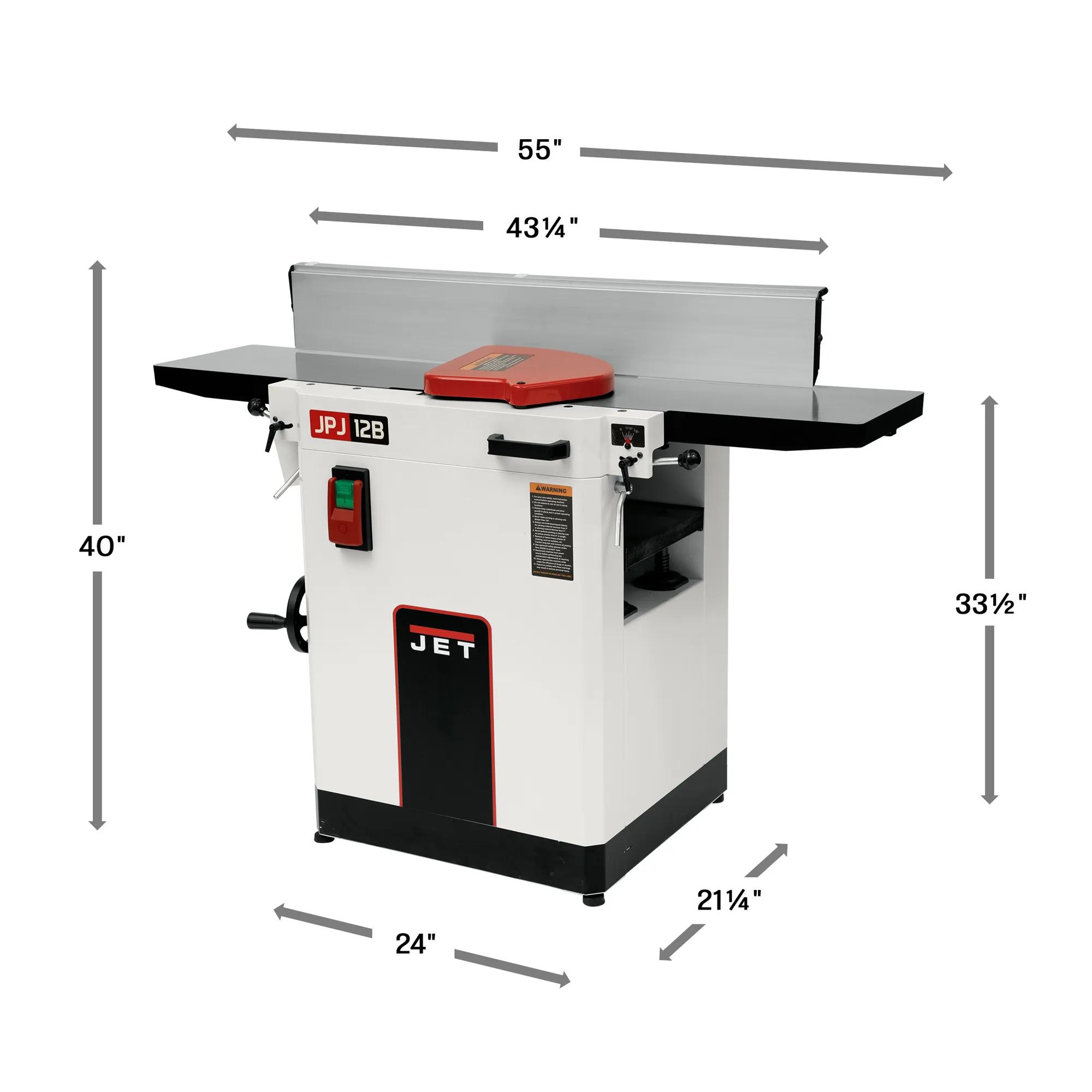 12" Planer / Jointer, 3HP, 230V 1PH(JPJ-12B)