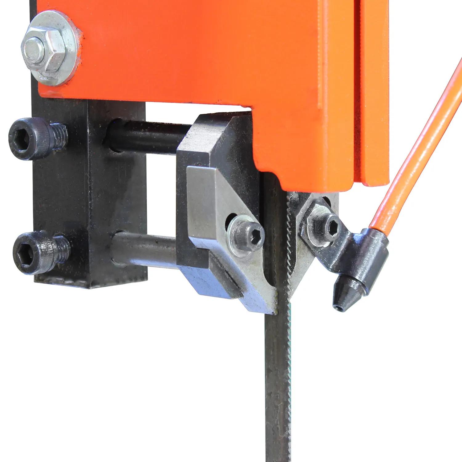 The blade guides provide side-to-side and back support for keeping the blade straight while