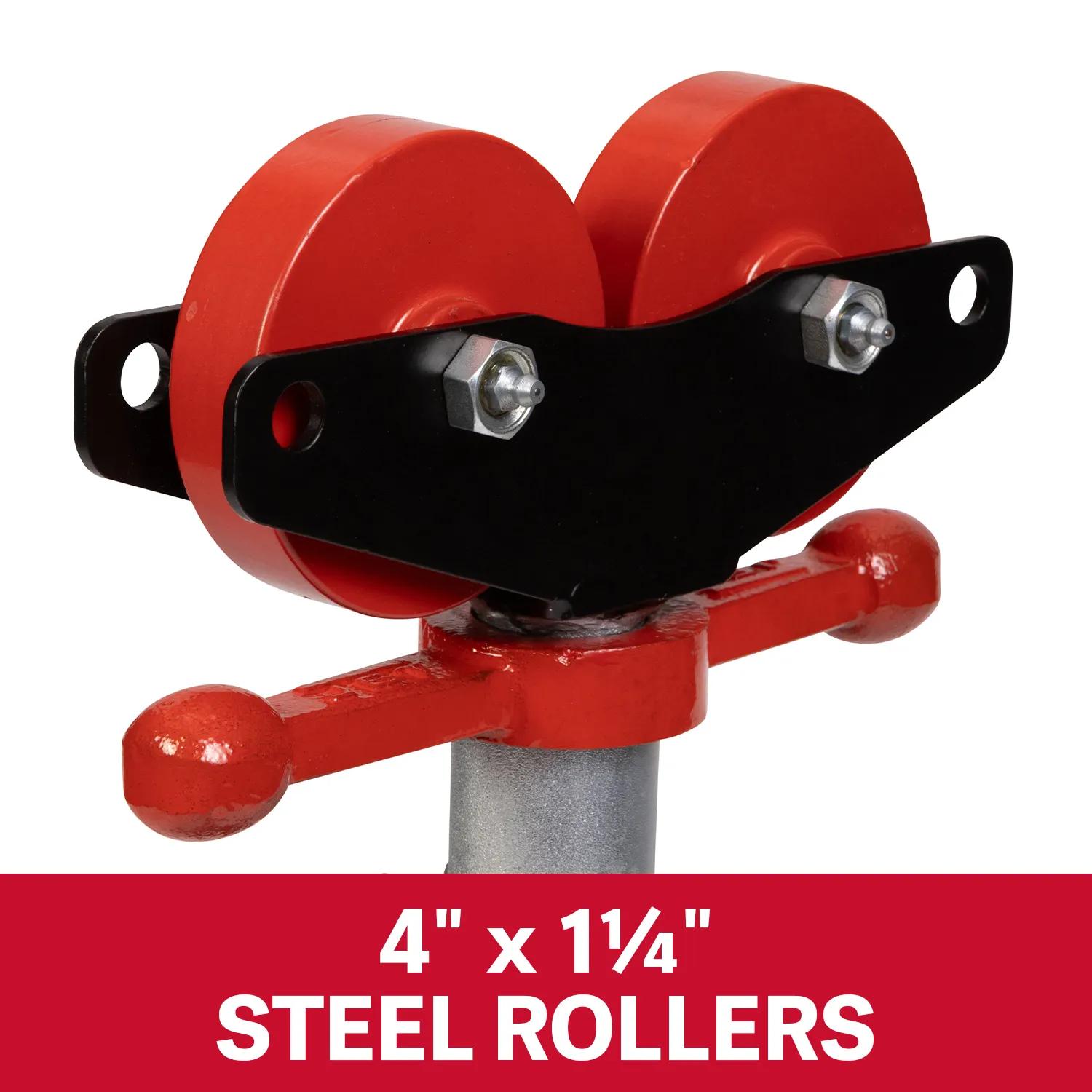 Folding Pipe Jack Stand w/ Steel Rollers(JPJ-FLD-SR)