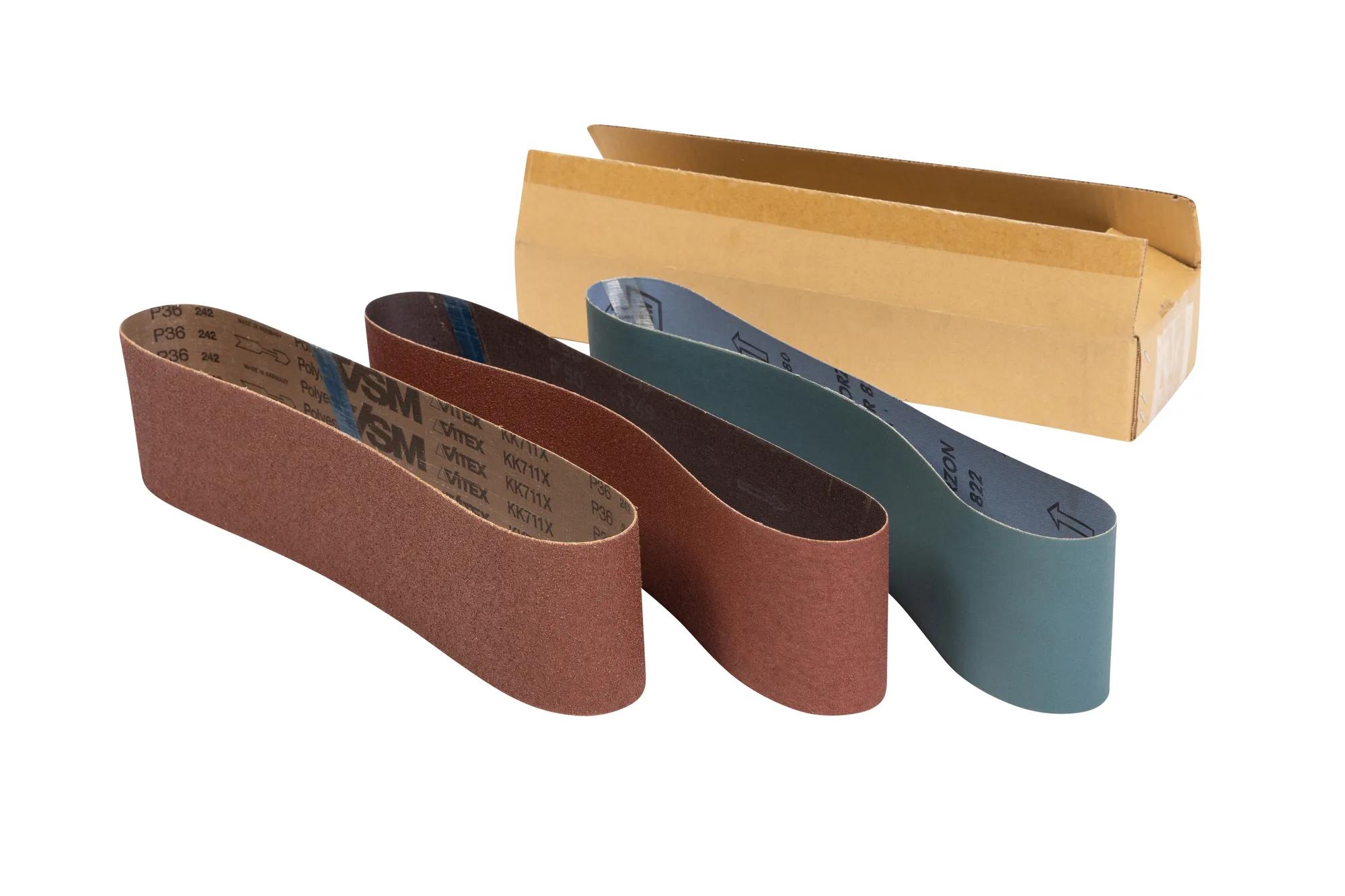 Sanding Belts, 4" x 36", 36/50G Aluminum Oxide & 180G Zirconium (3-Pack)