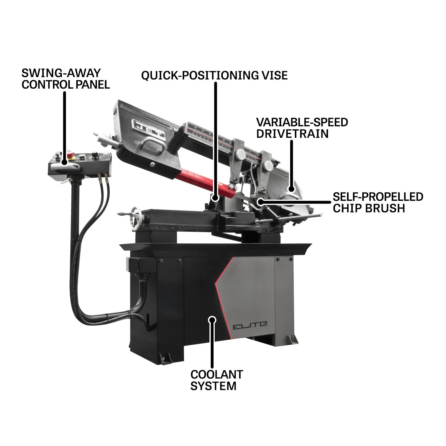 8" x 13" Vari. Speed Bandsaw, 1.5HP, 115/230V 1PH(EHB-8VS)