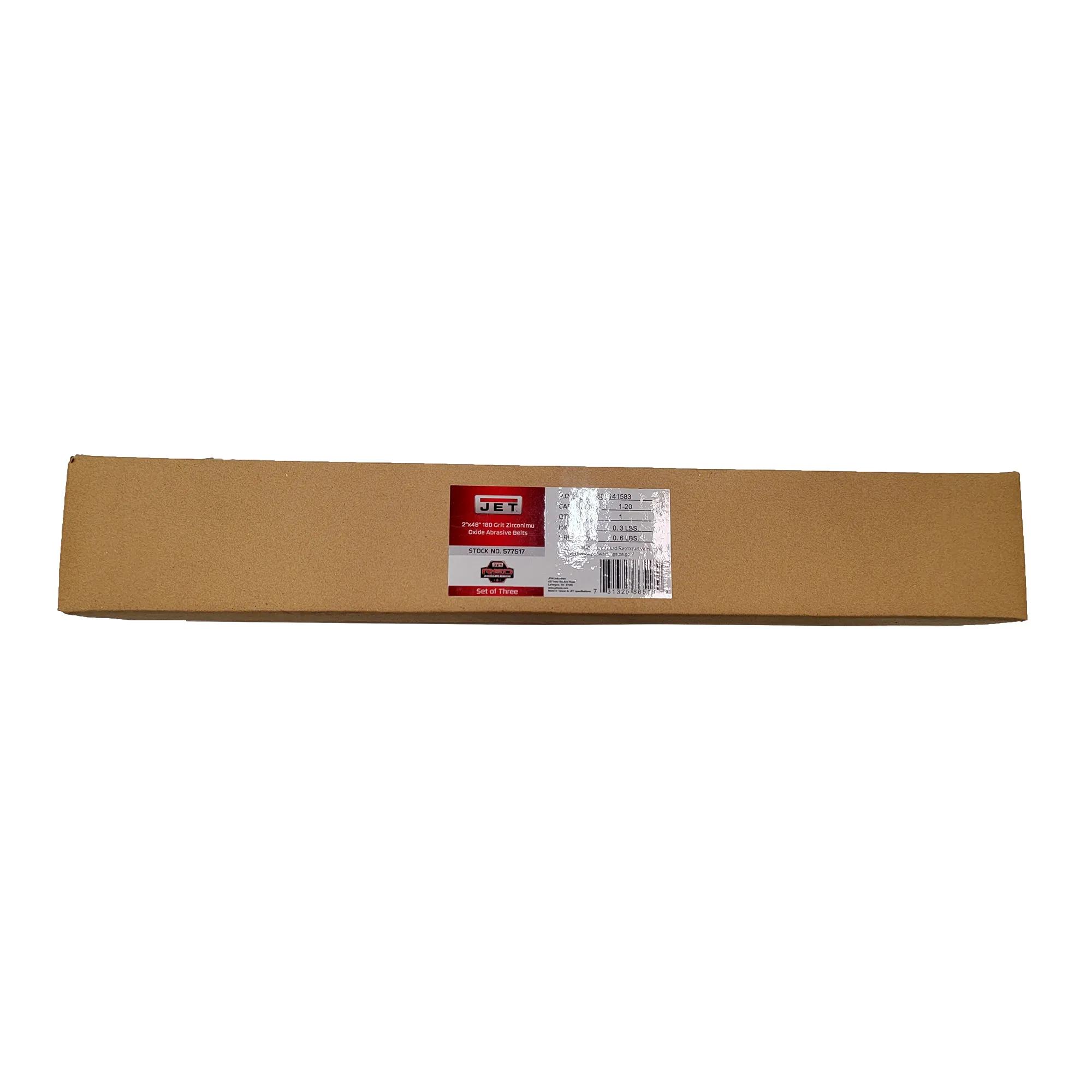 Zirconium Oxide Sanding Belts, 2" x 48", 180 Grit (3-Pack)