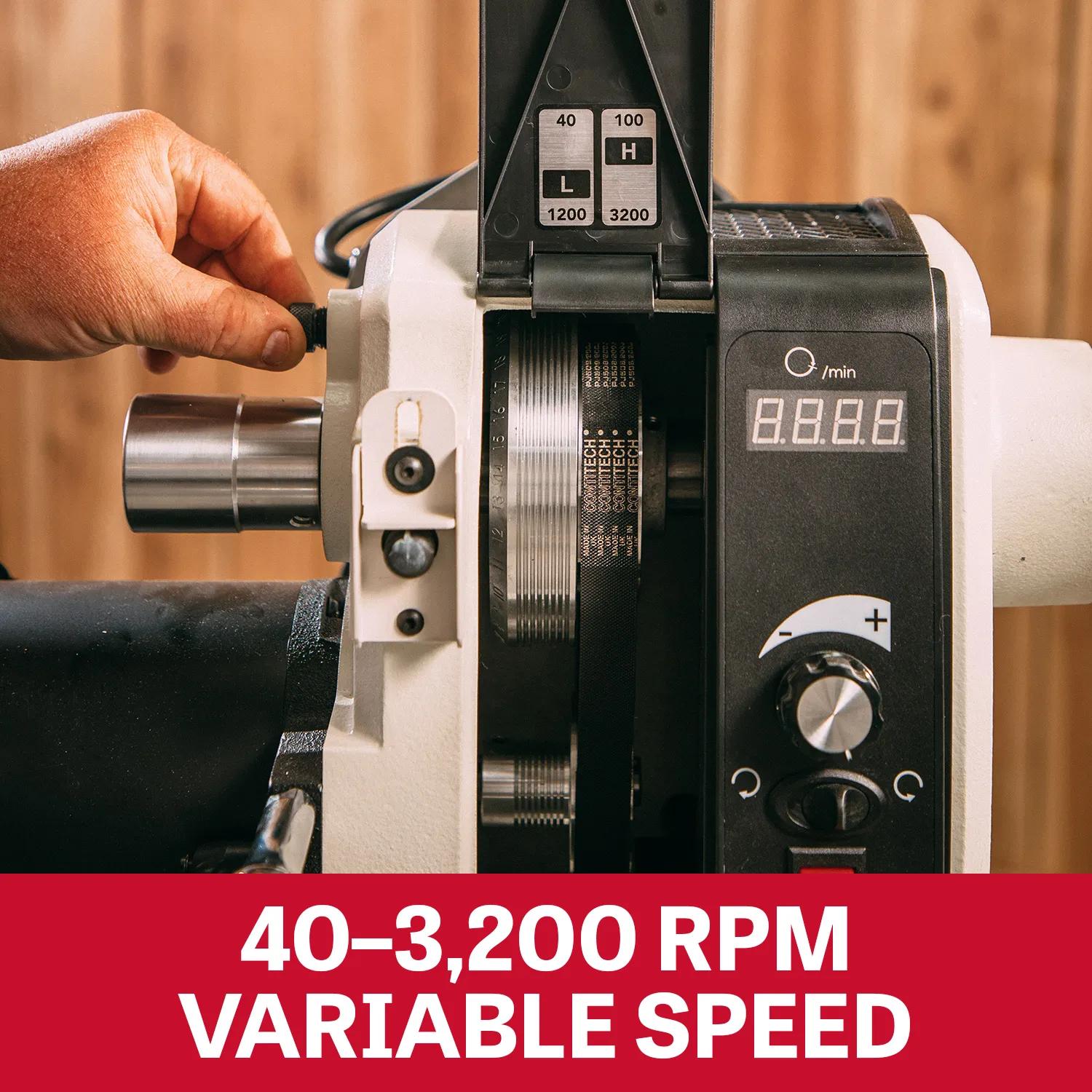 16" x 40". Wood Lathe, 1.5HP, 115V 1PH(JWL-1640EVS)